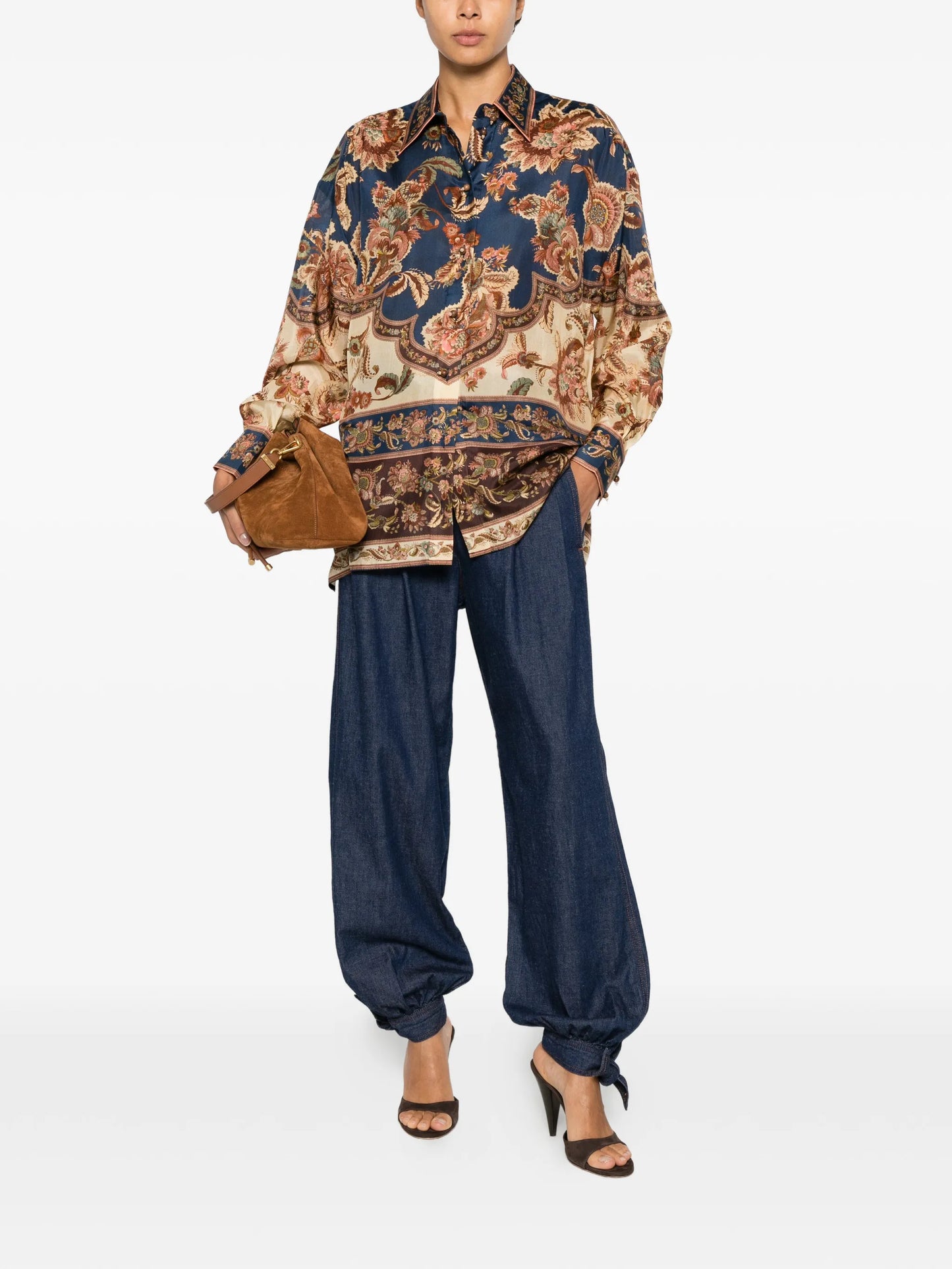Aster floral-print silk shirt