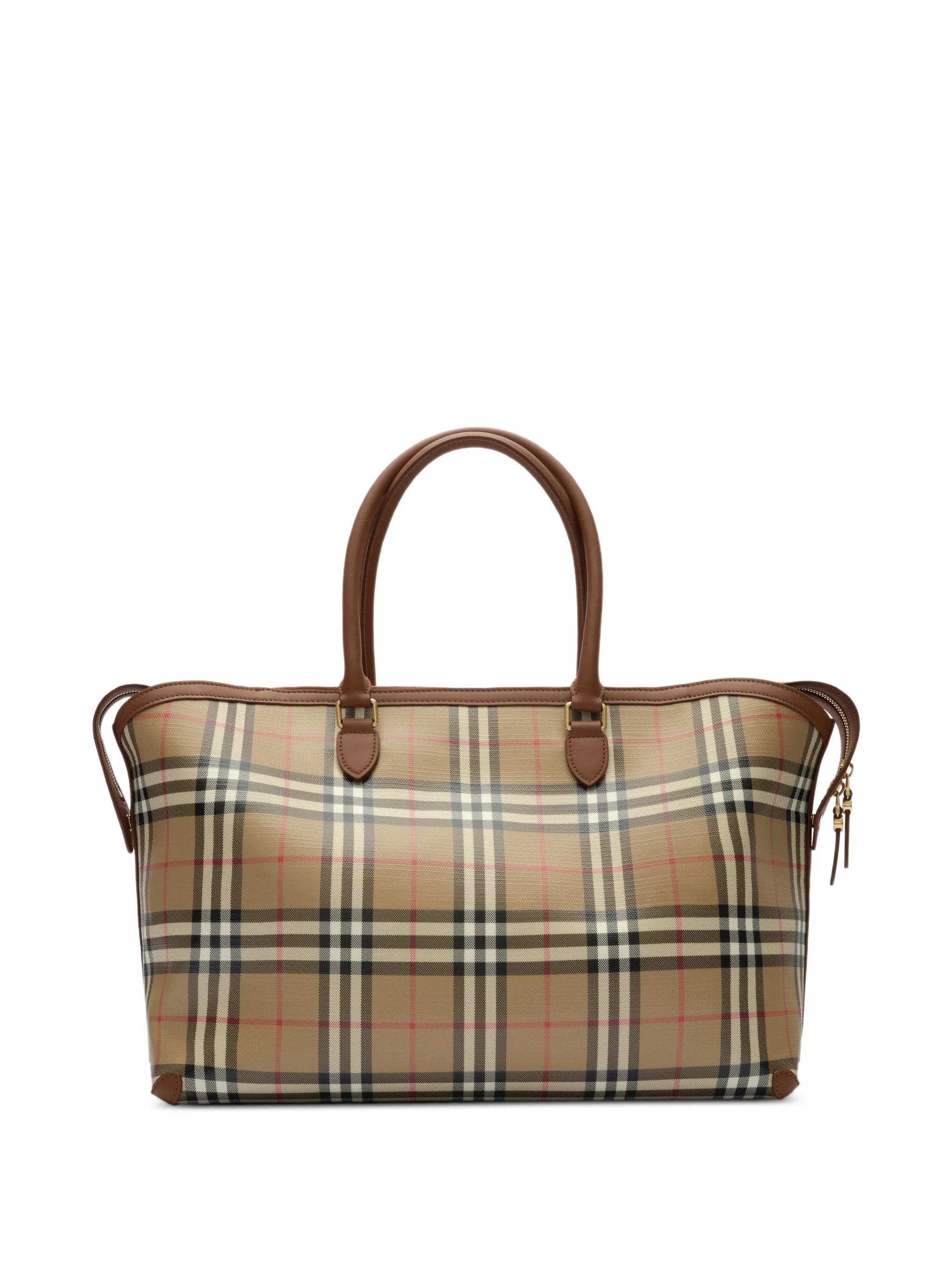 medium Check zip tote