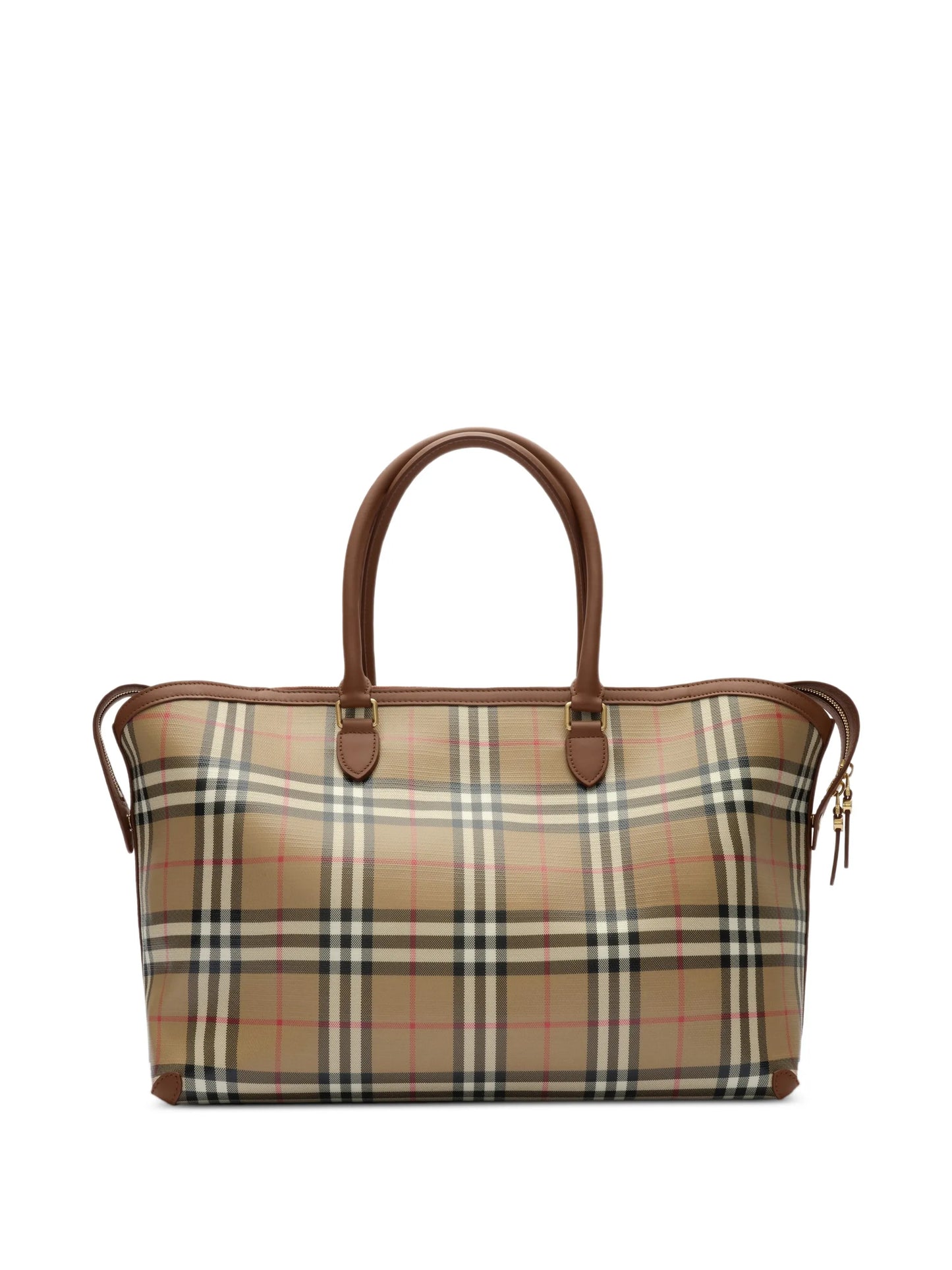 medium Check zip tote