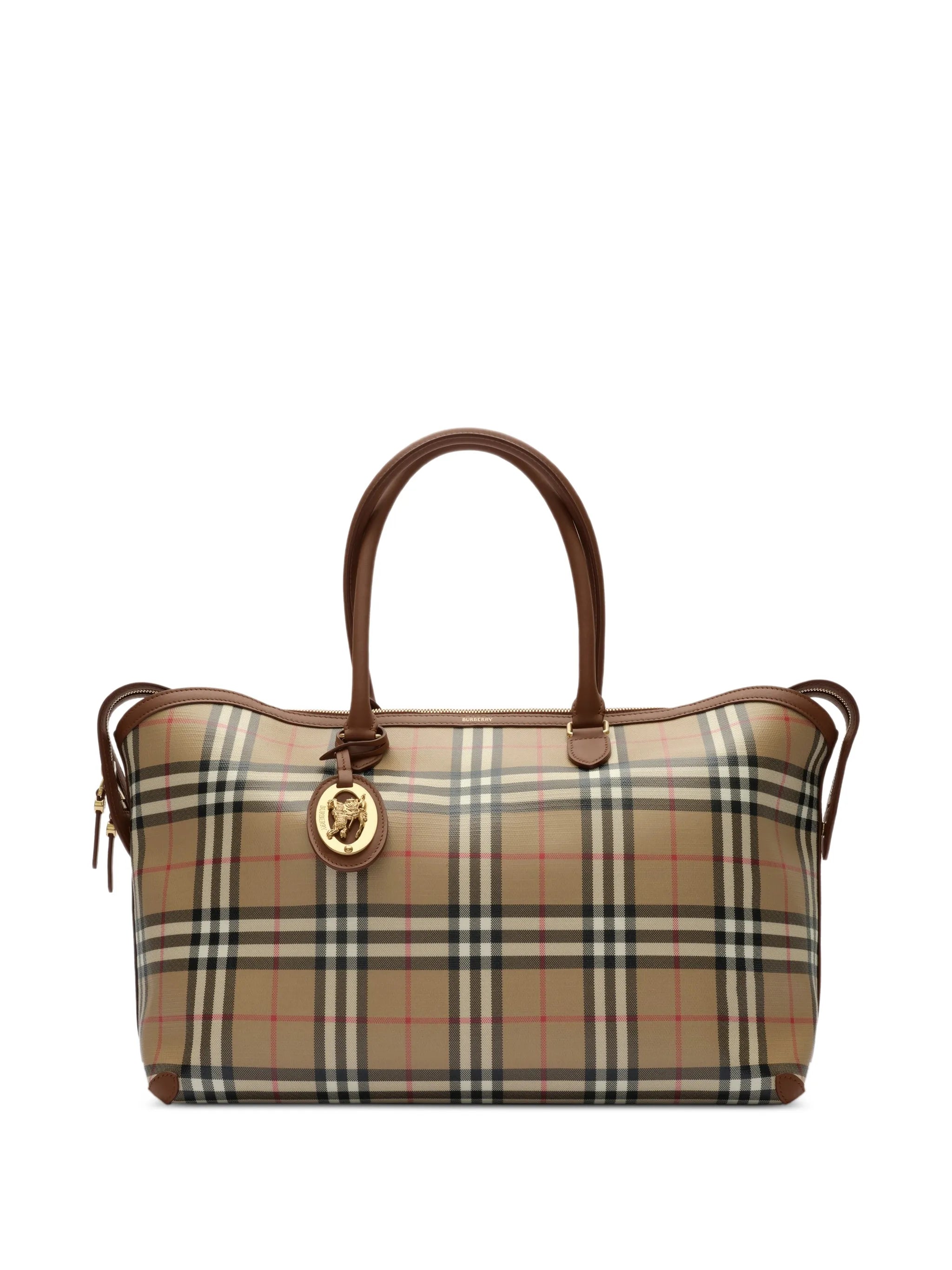 medium Check zip tote