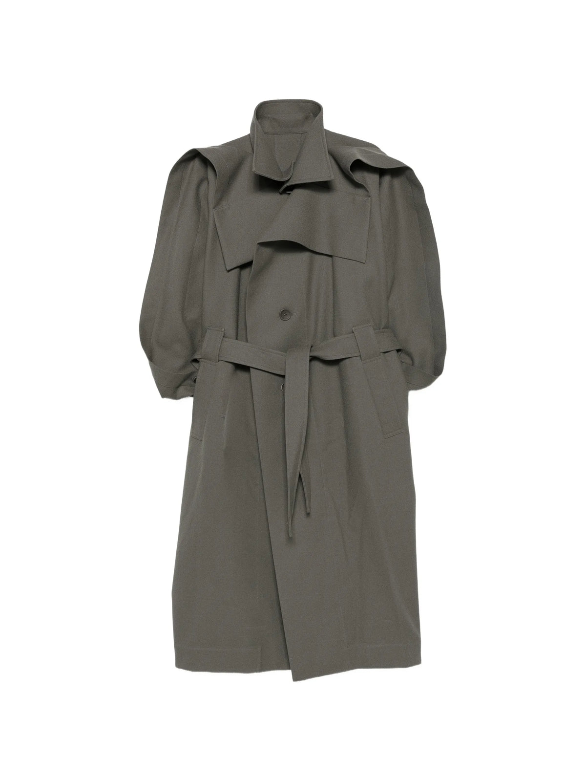 Calligraph belted single breasted coat