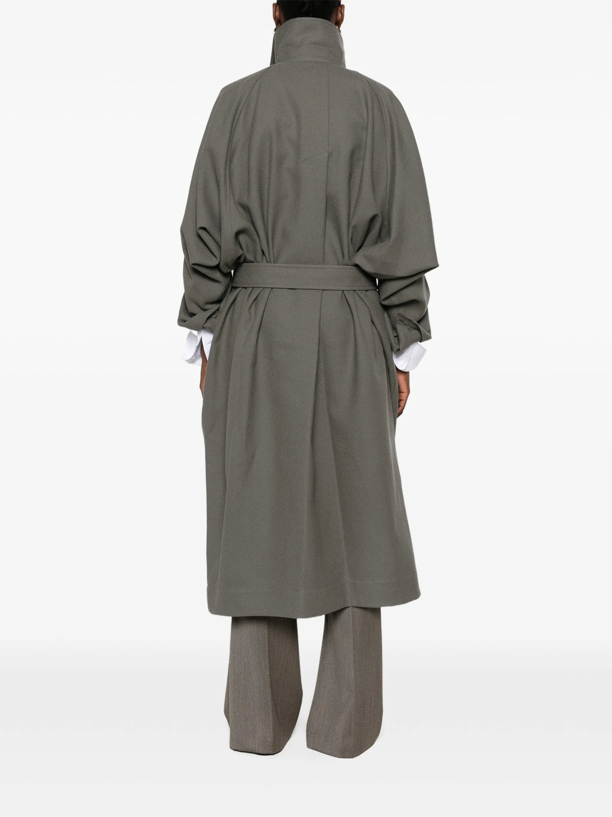 Calligraph belted single breasted coat