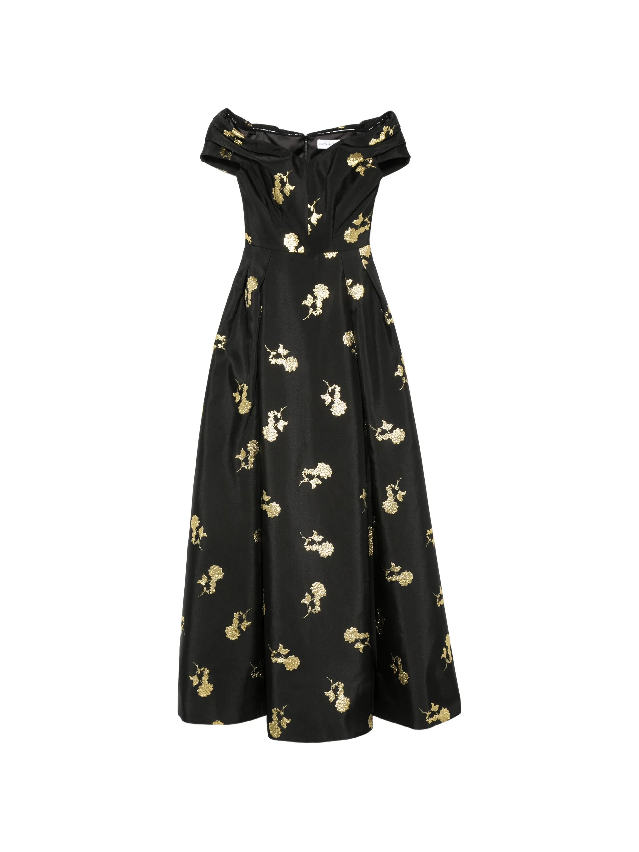 Mariya floral-jacquard gown