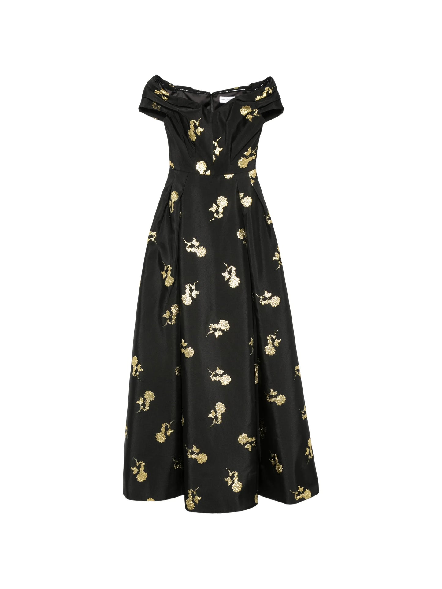 Mariya floral-jacquard gown