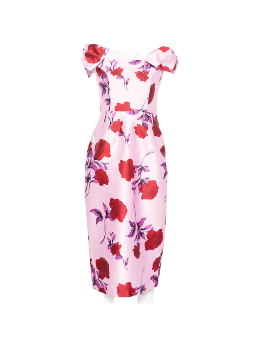 Melora bow-detail floral-print midi dress