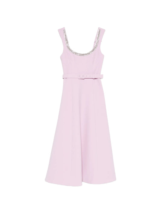Yolanda crystal-embellished belted midi dress