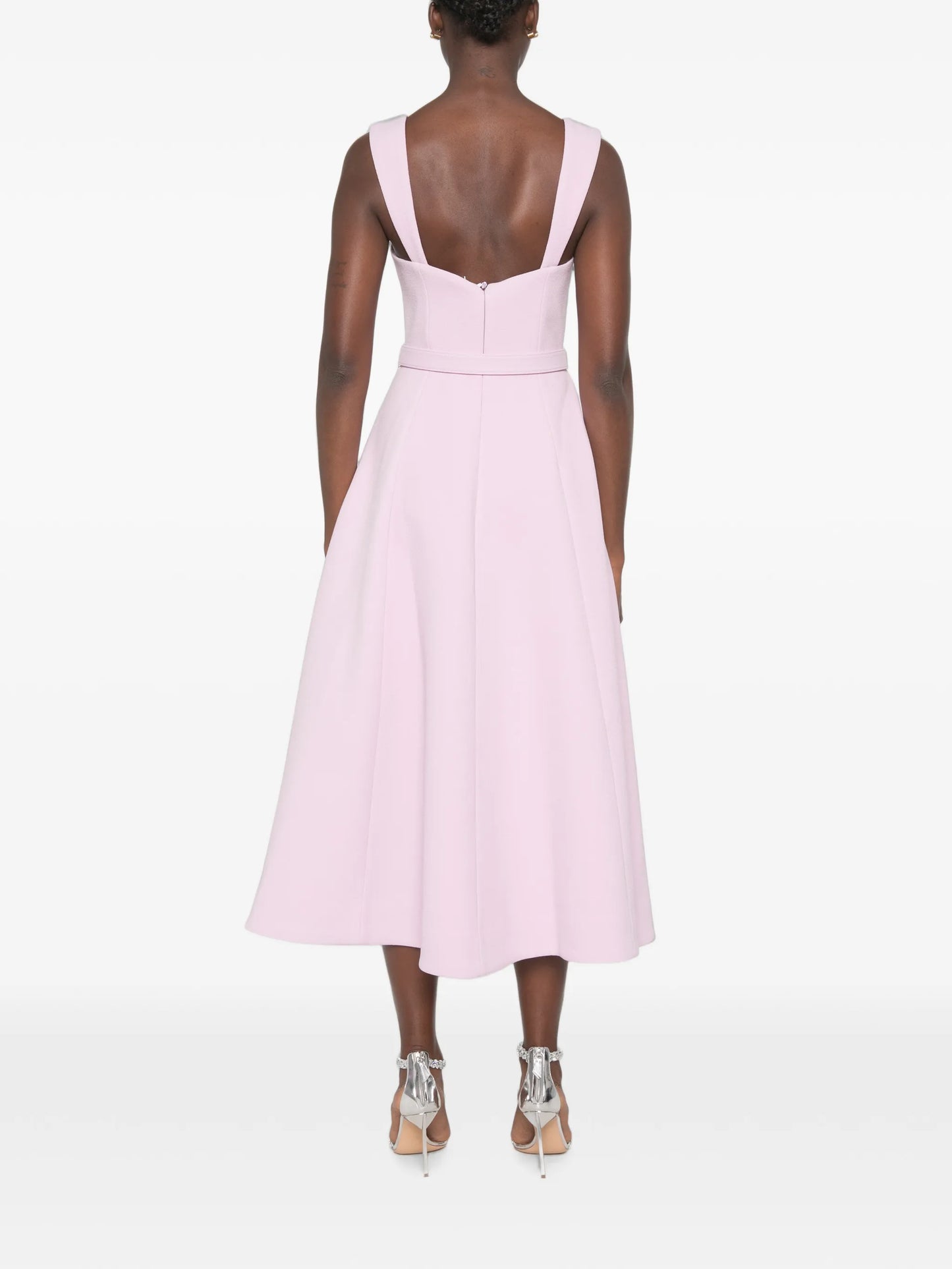 Yolanda crystal-embellished belted midi dress