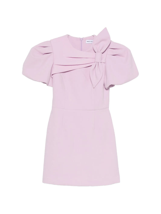 Yolanda bow-detail puff-sleeve mini dress