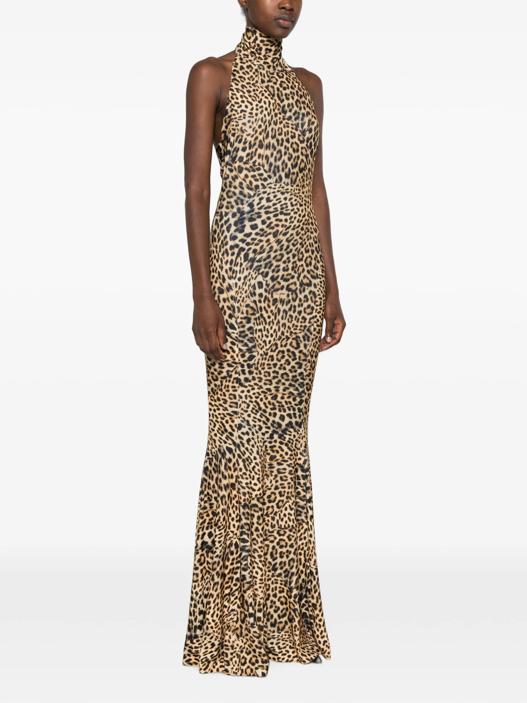halterneck fishtail gown maxi dress