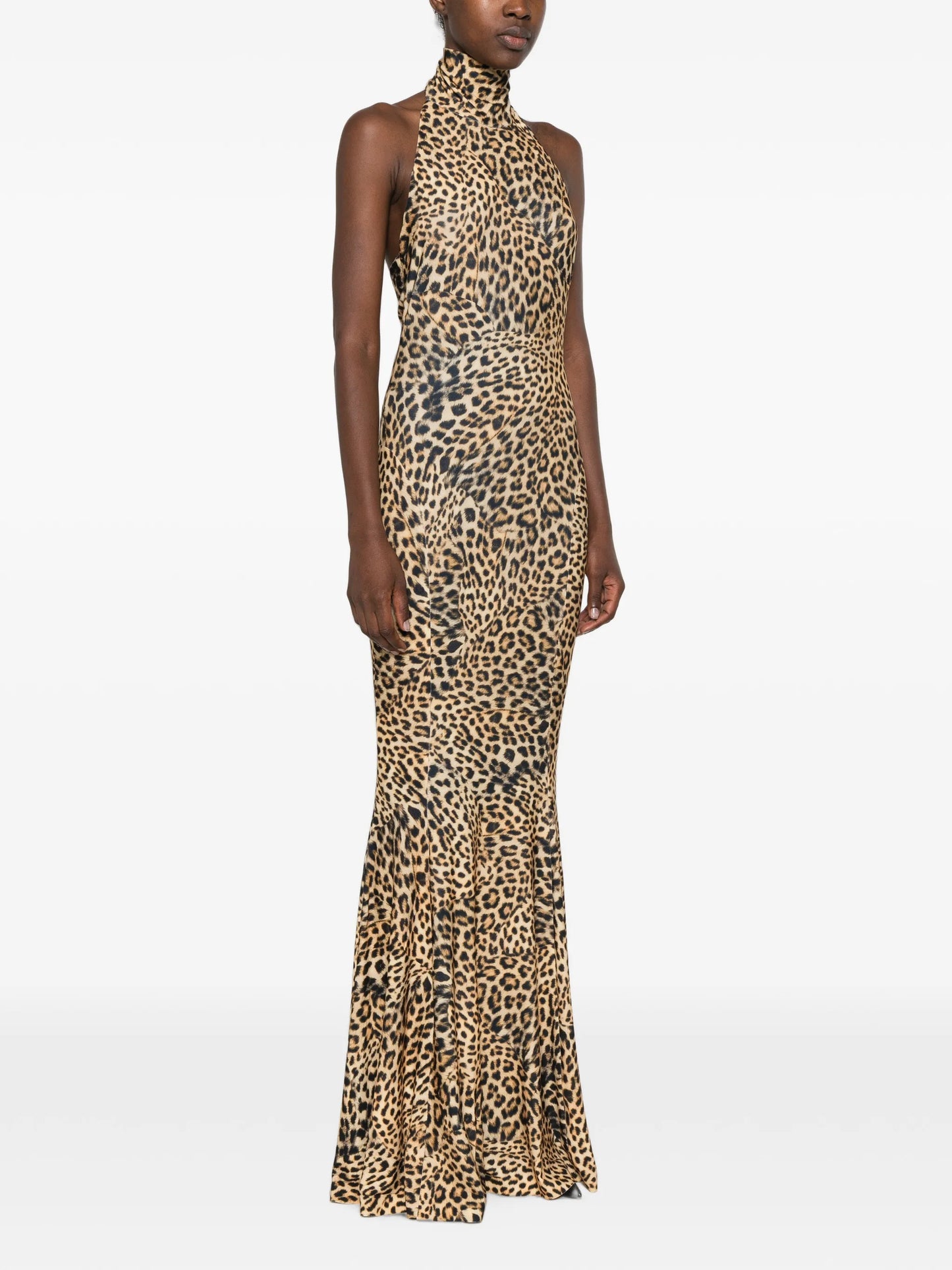 halterneck fishtail gown maxi dress
