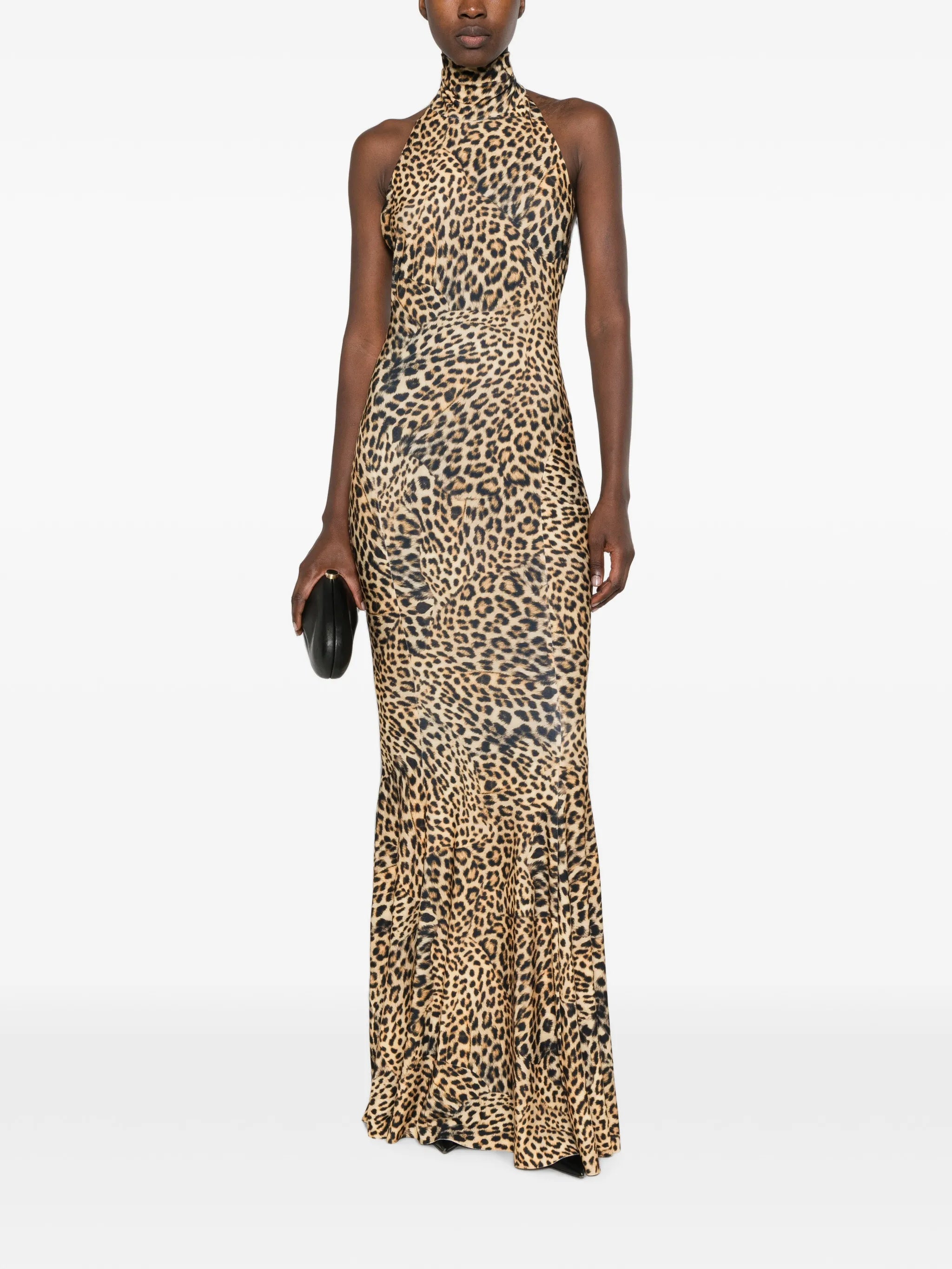 halterneck fishtail gown maxi dress
