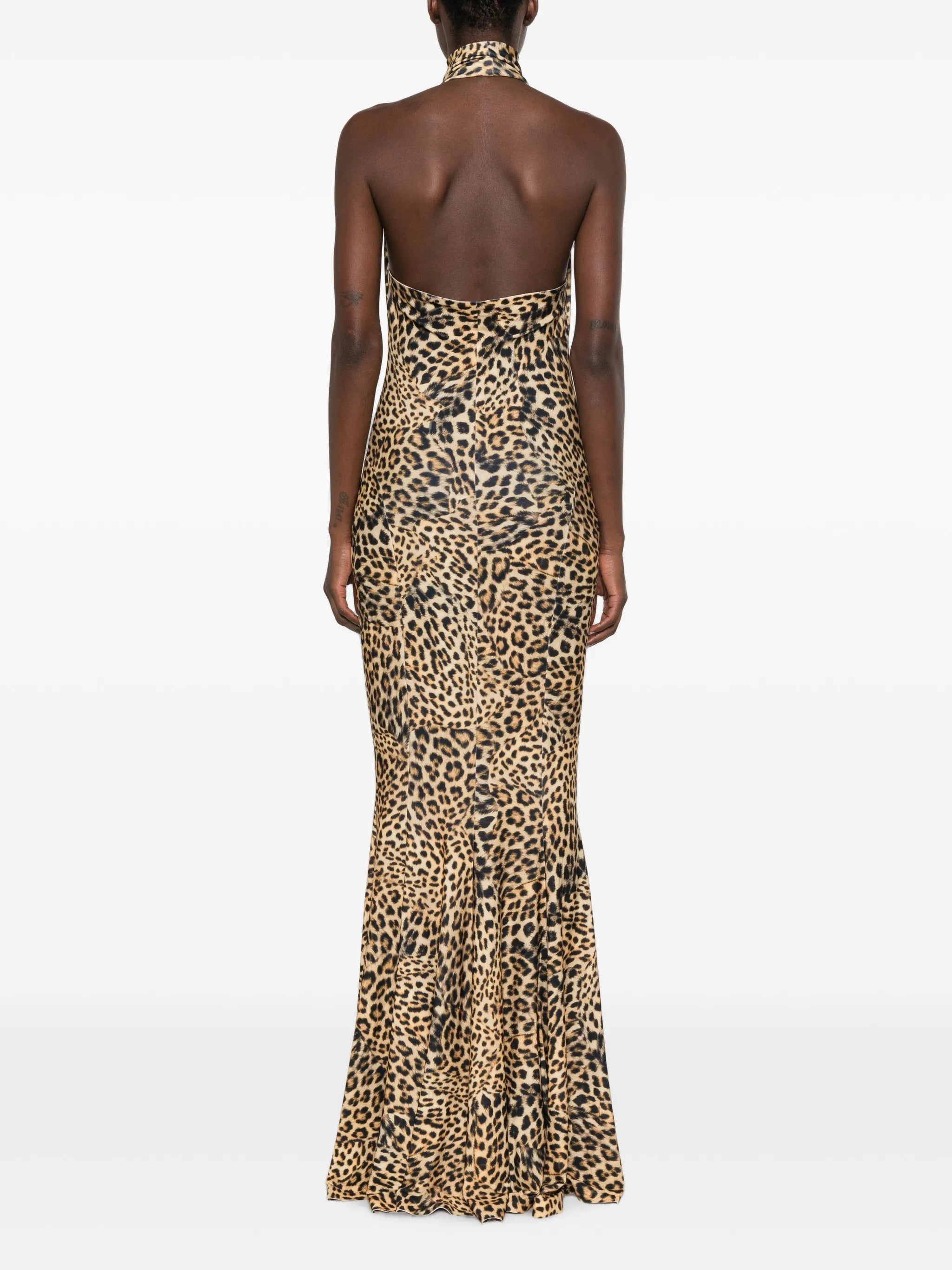 halterneck fishtail gown maxi dress