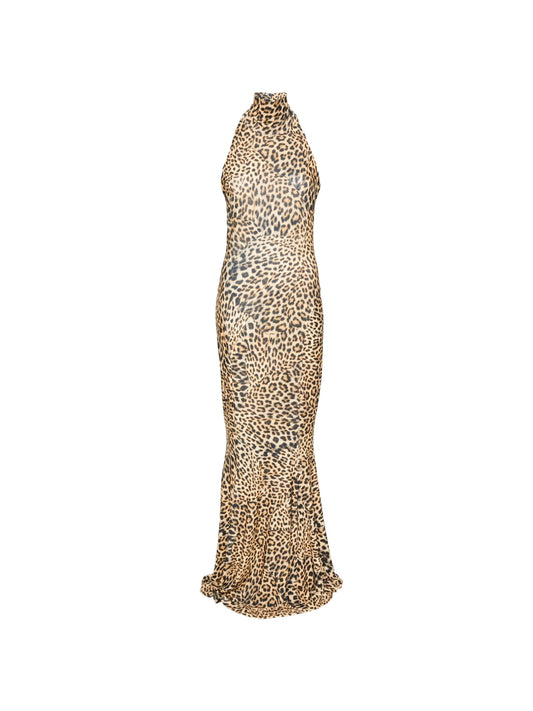 halterneck fishtail gown maxi dress