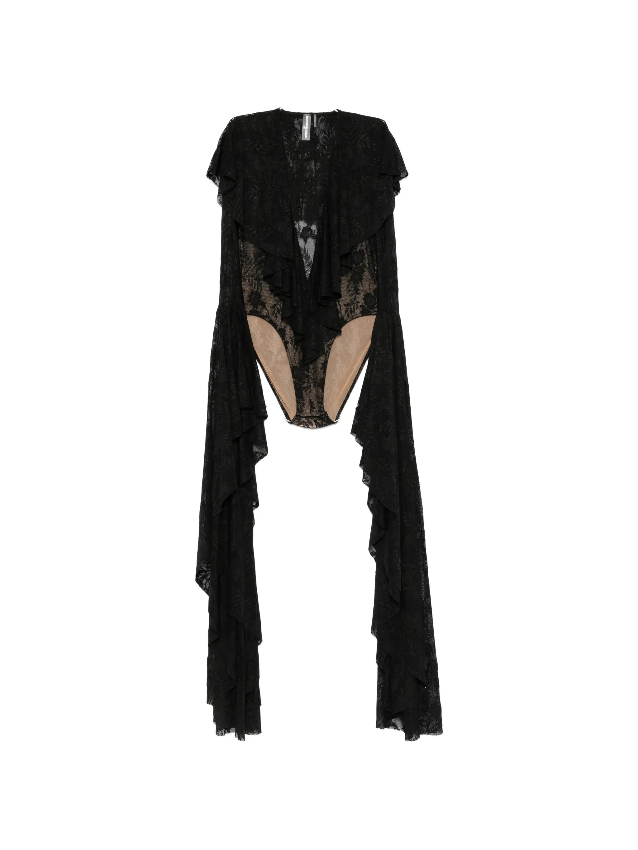 ruffled V-neck bodysuit