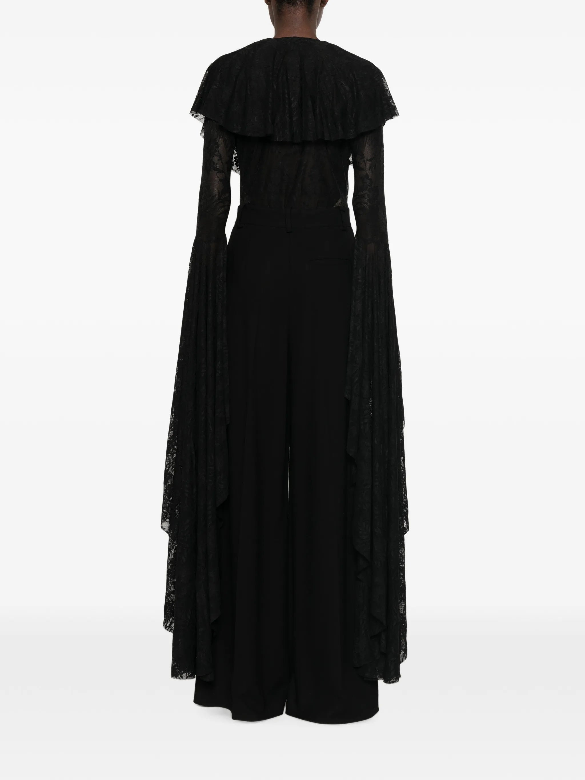 ruffled V-neck bodysuit