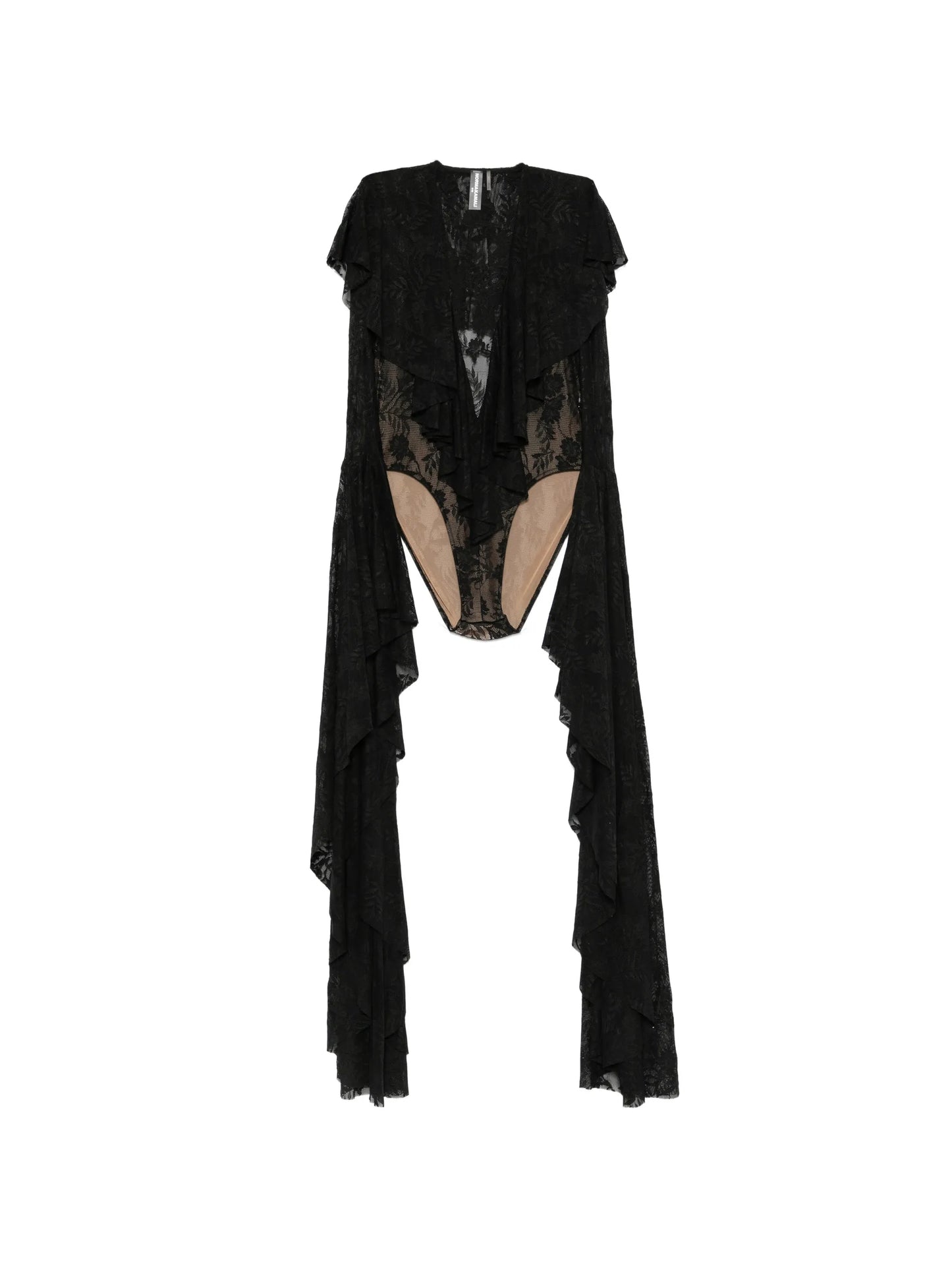 ruffled V-neck bodysuit