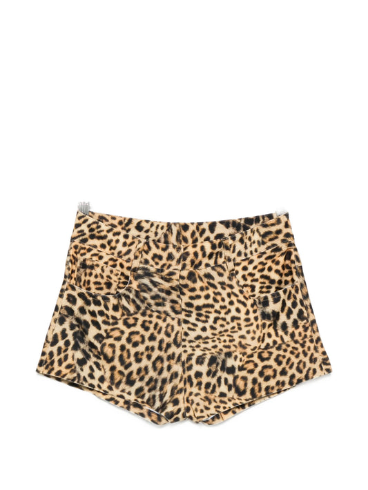 leopard-print shorts
