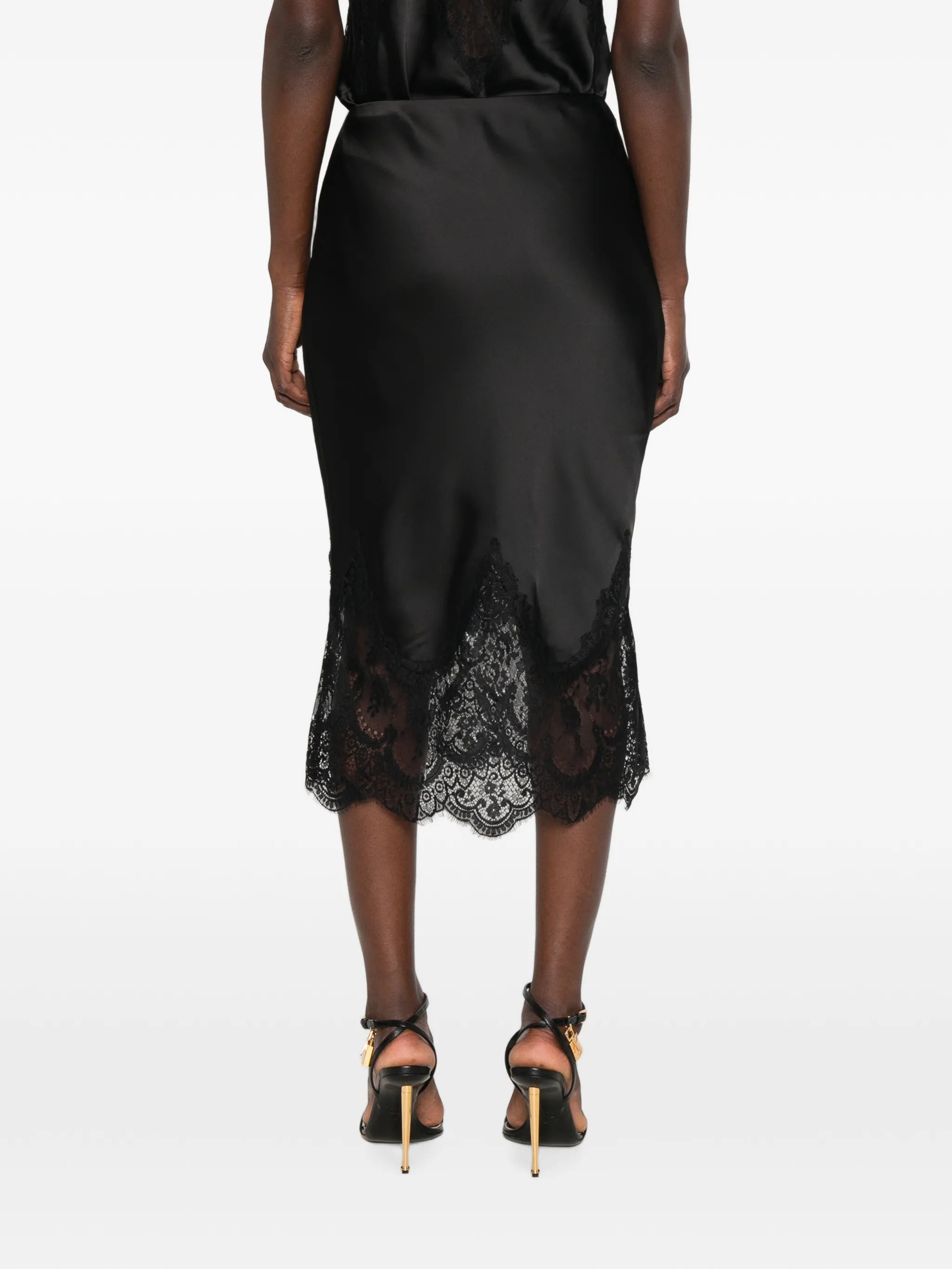 Bias half-slip with lace