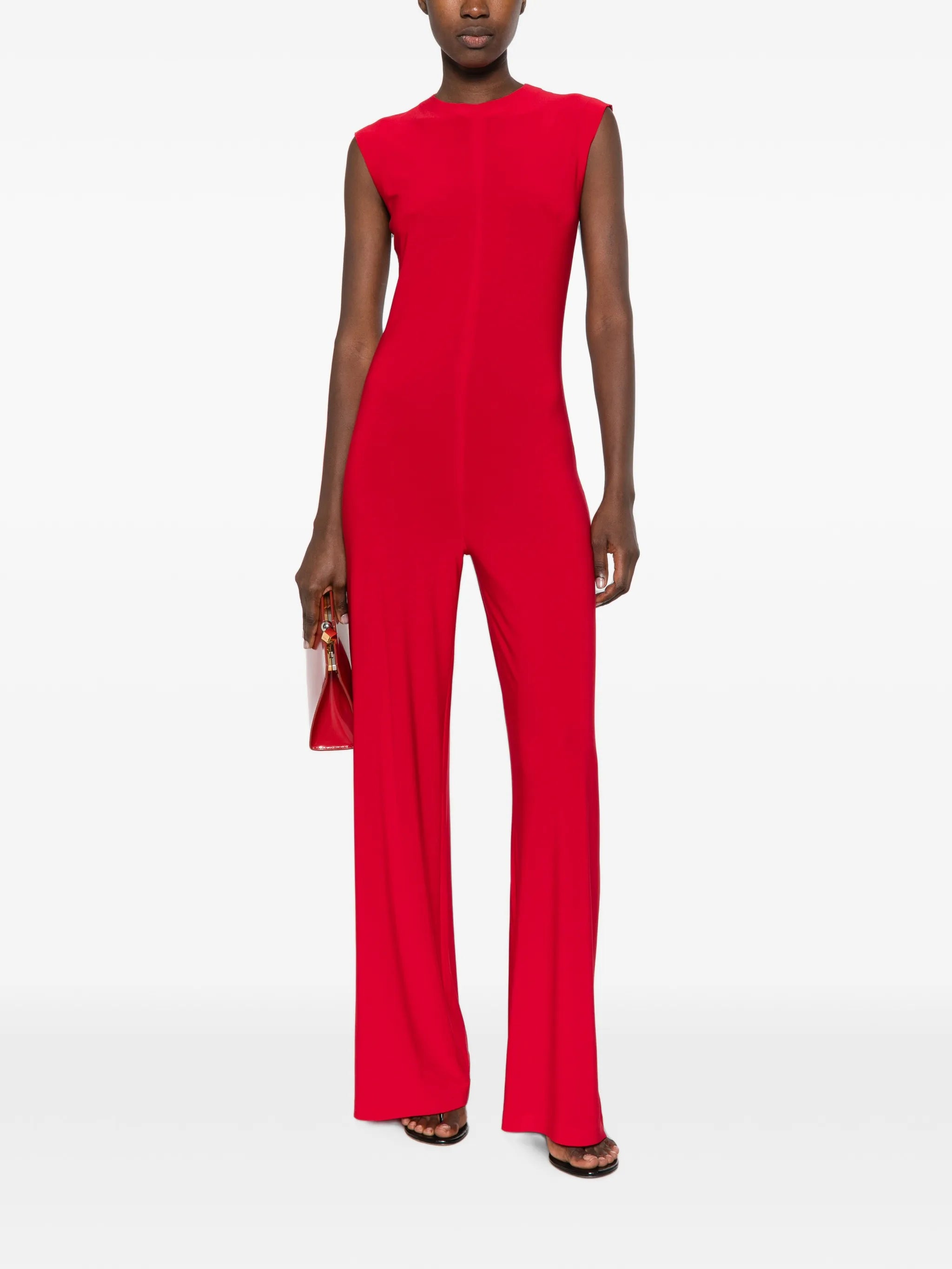 sleeveless wide-leg jumpsuit