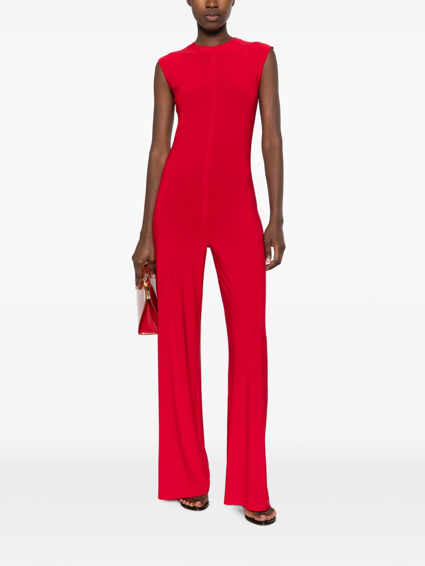 sleeveless wide-leg jumpsuit