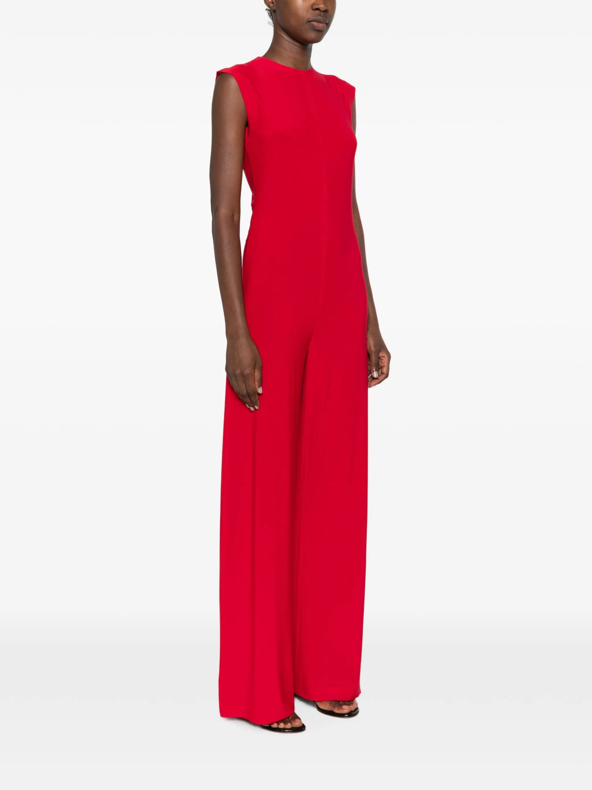 sleeveless wide-leg jumpsuit