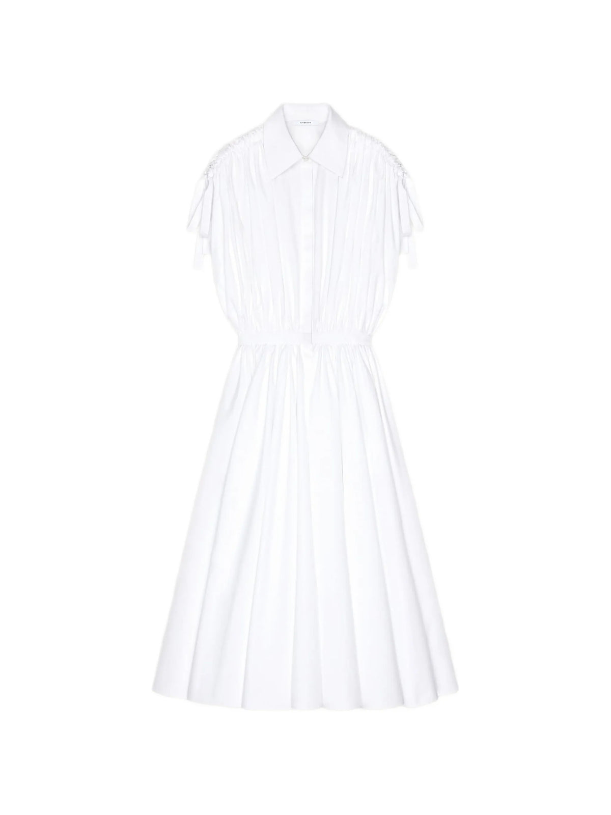 long shirt dress in poplin with ruched details