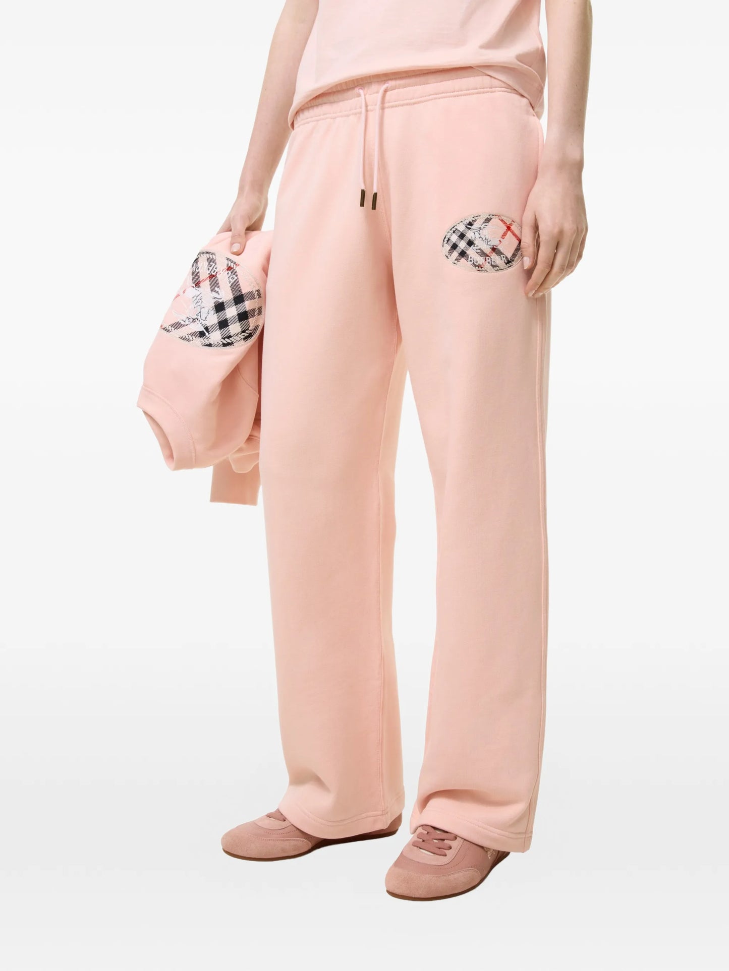 Check Knight-stamp cotton track pants