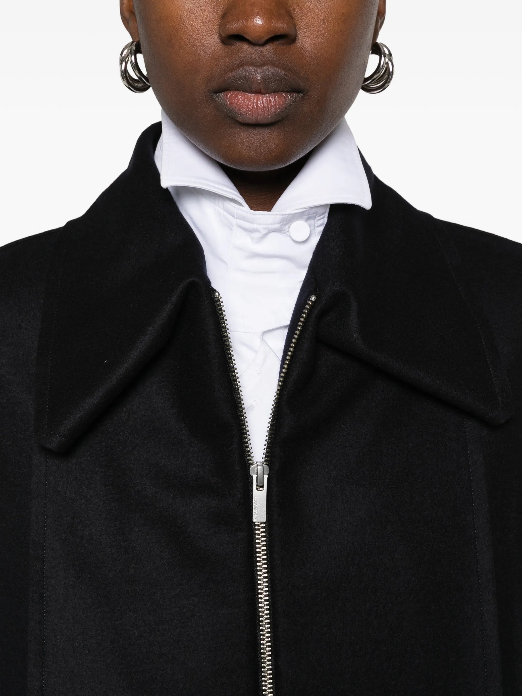 Shell zip-up oversized jacket