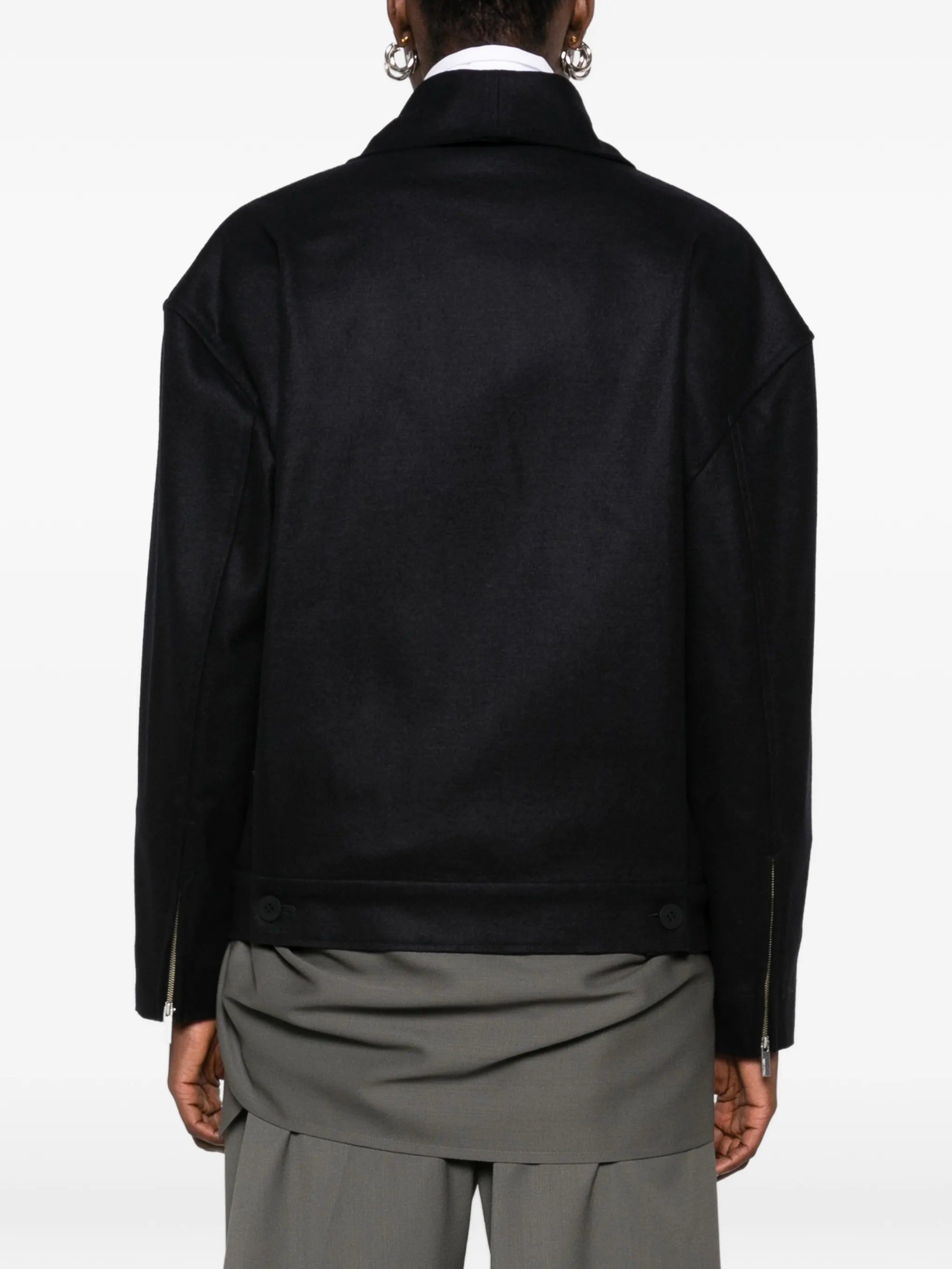 Shell zip-up oversized jacket