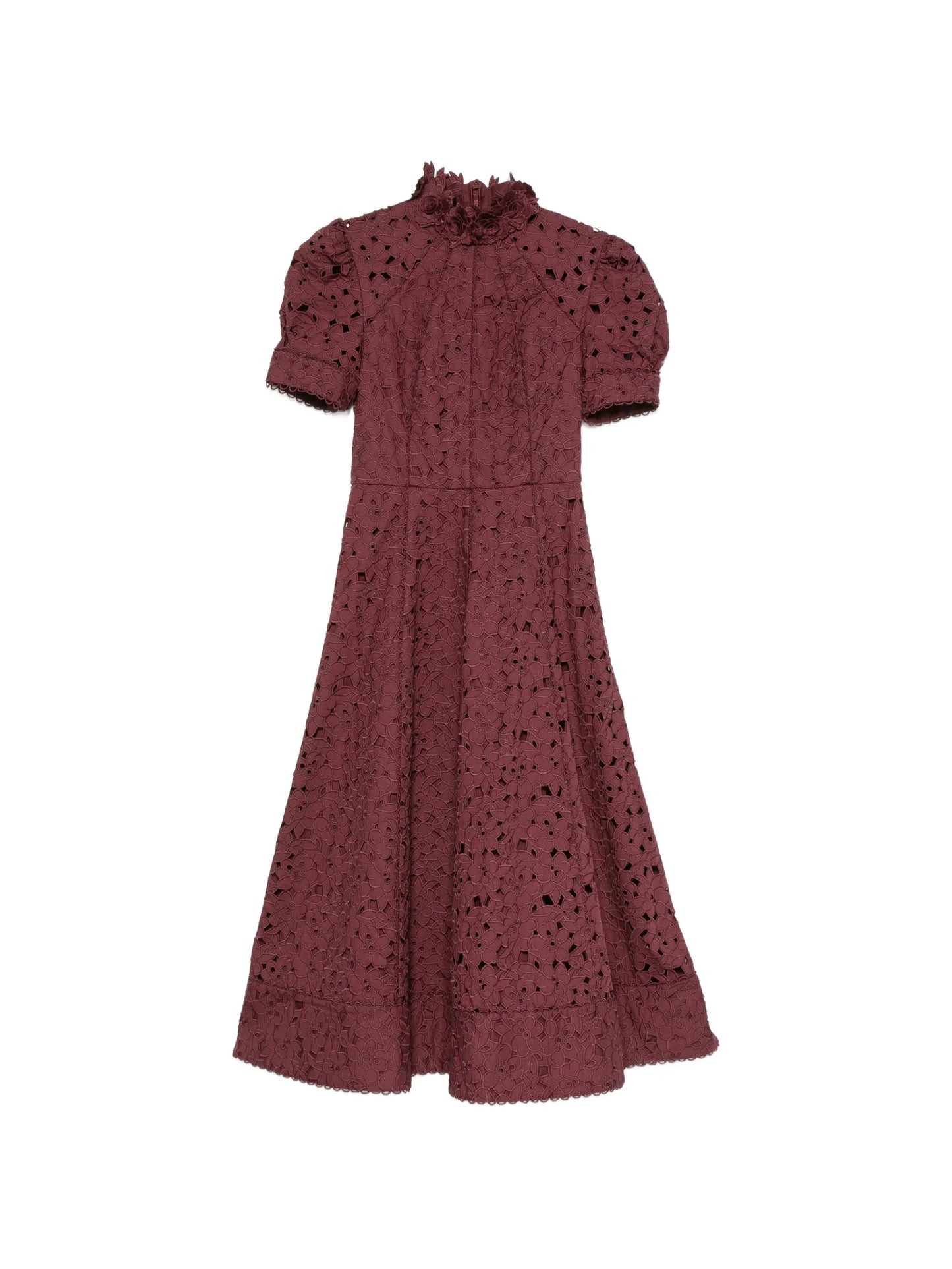 Kitsu floral-lace midi dress