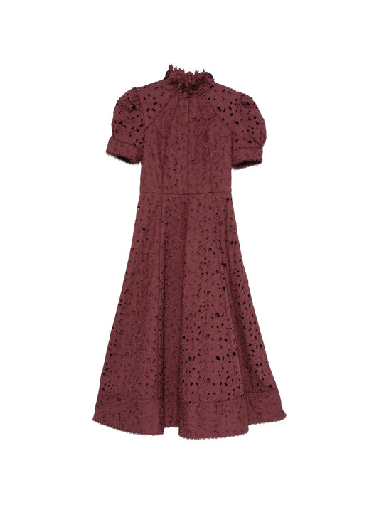 Kitsu floral-lace midi dress