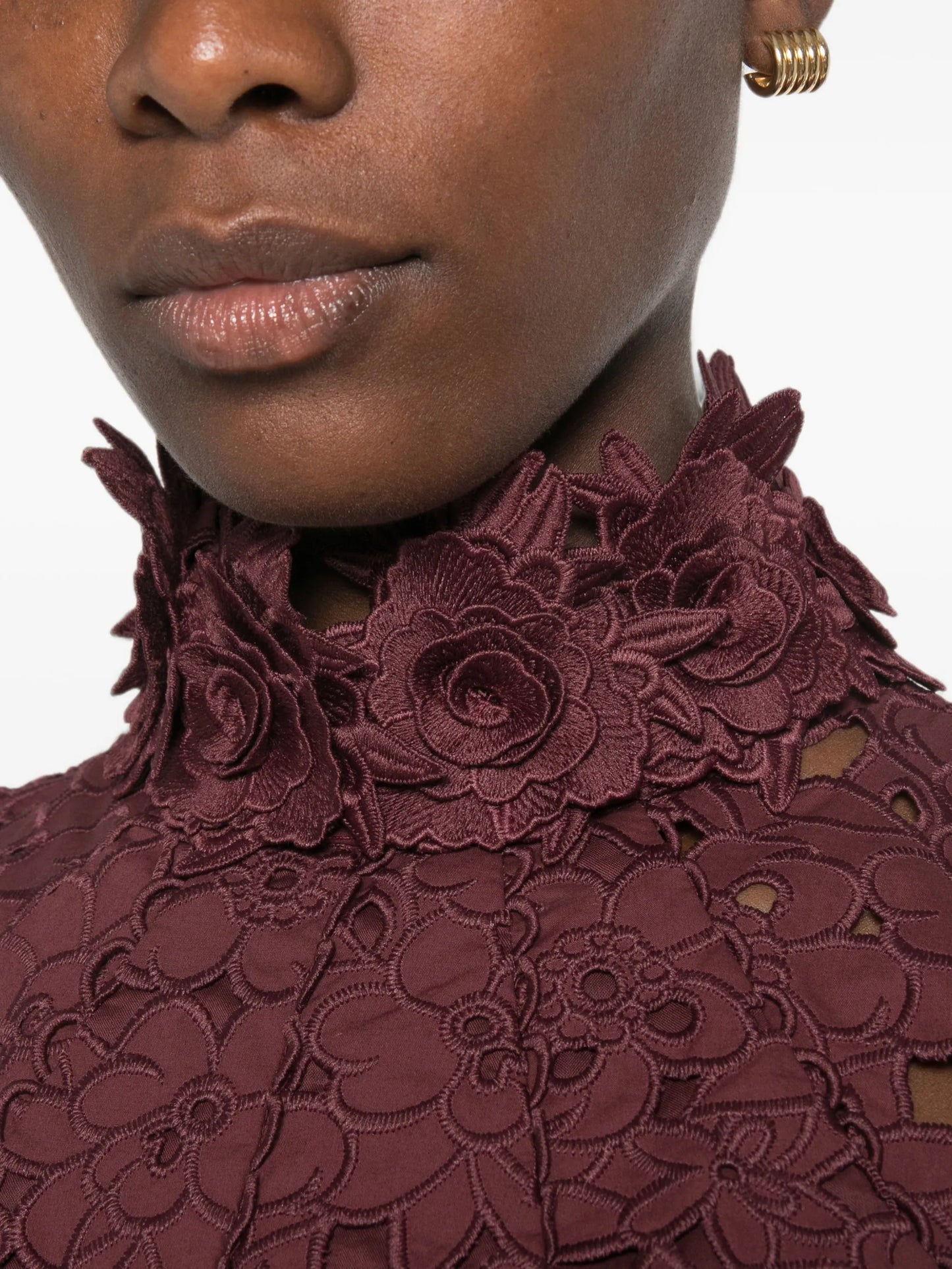 Kitsu floral-lace midi dress