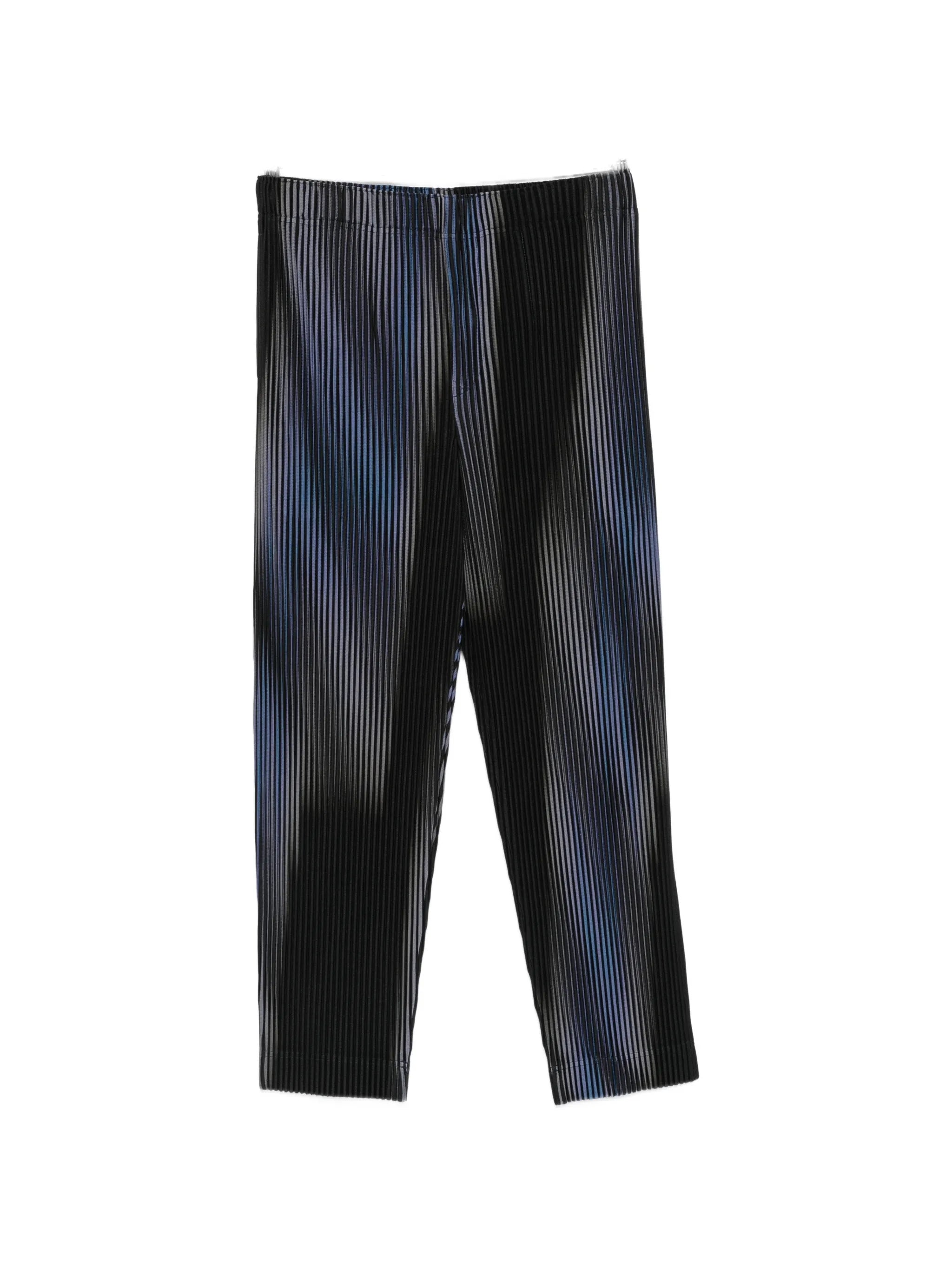 plissé-effect printed trousers