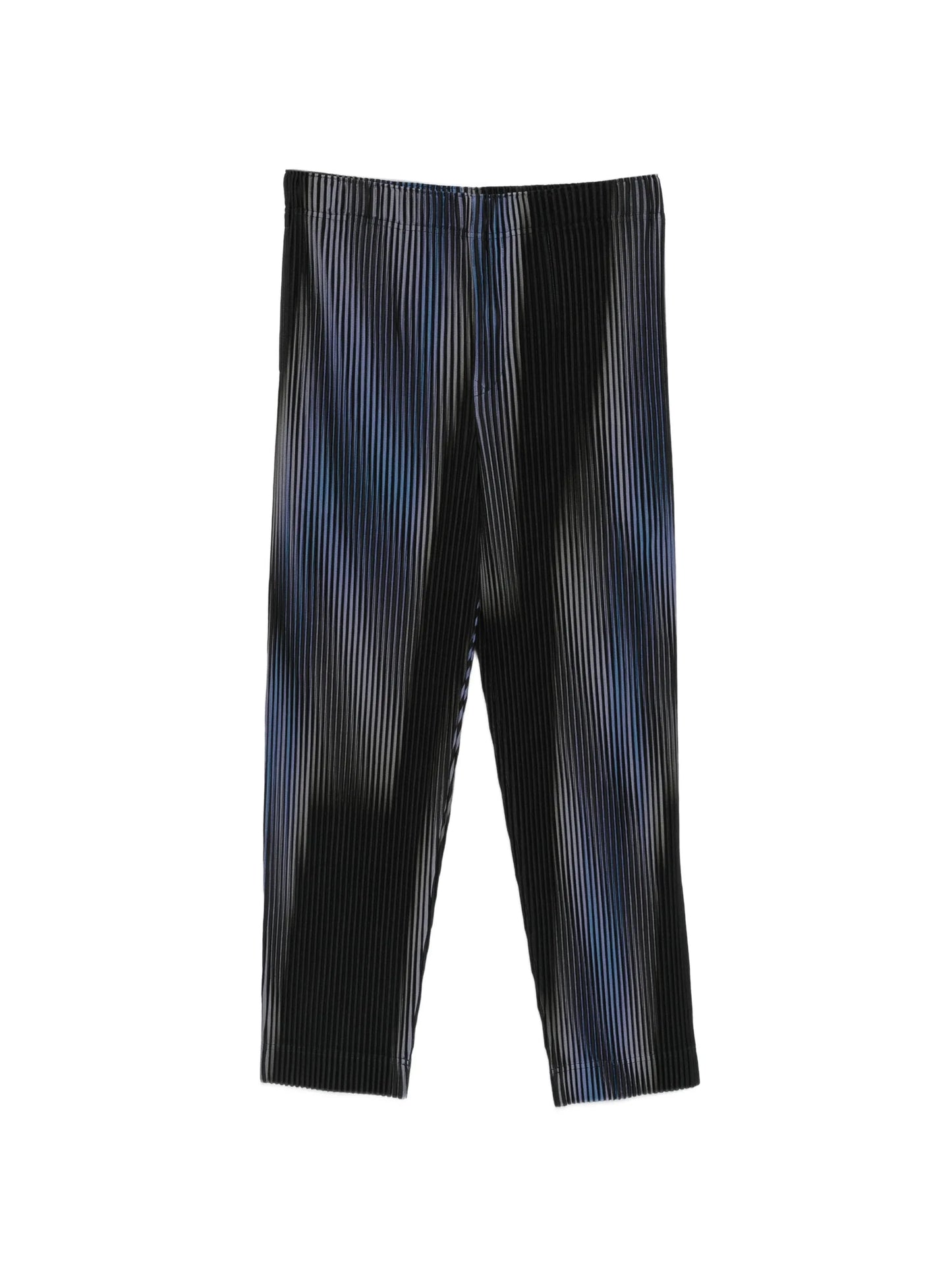 plissé-effect printed trousers