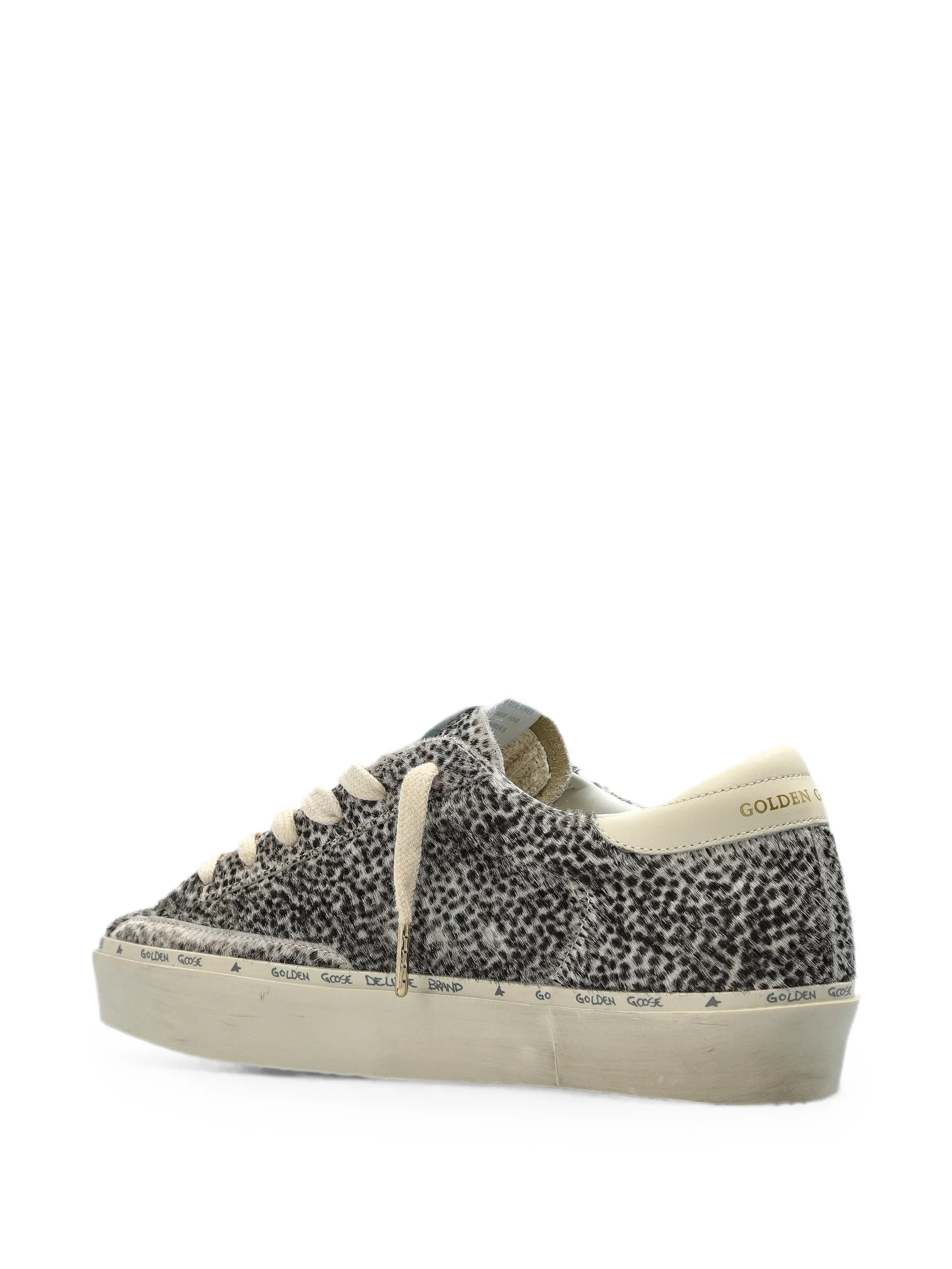 Hi Star in black and white pony skin with white leather star sneakers