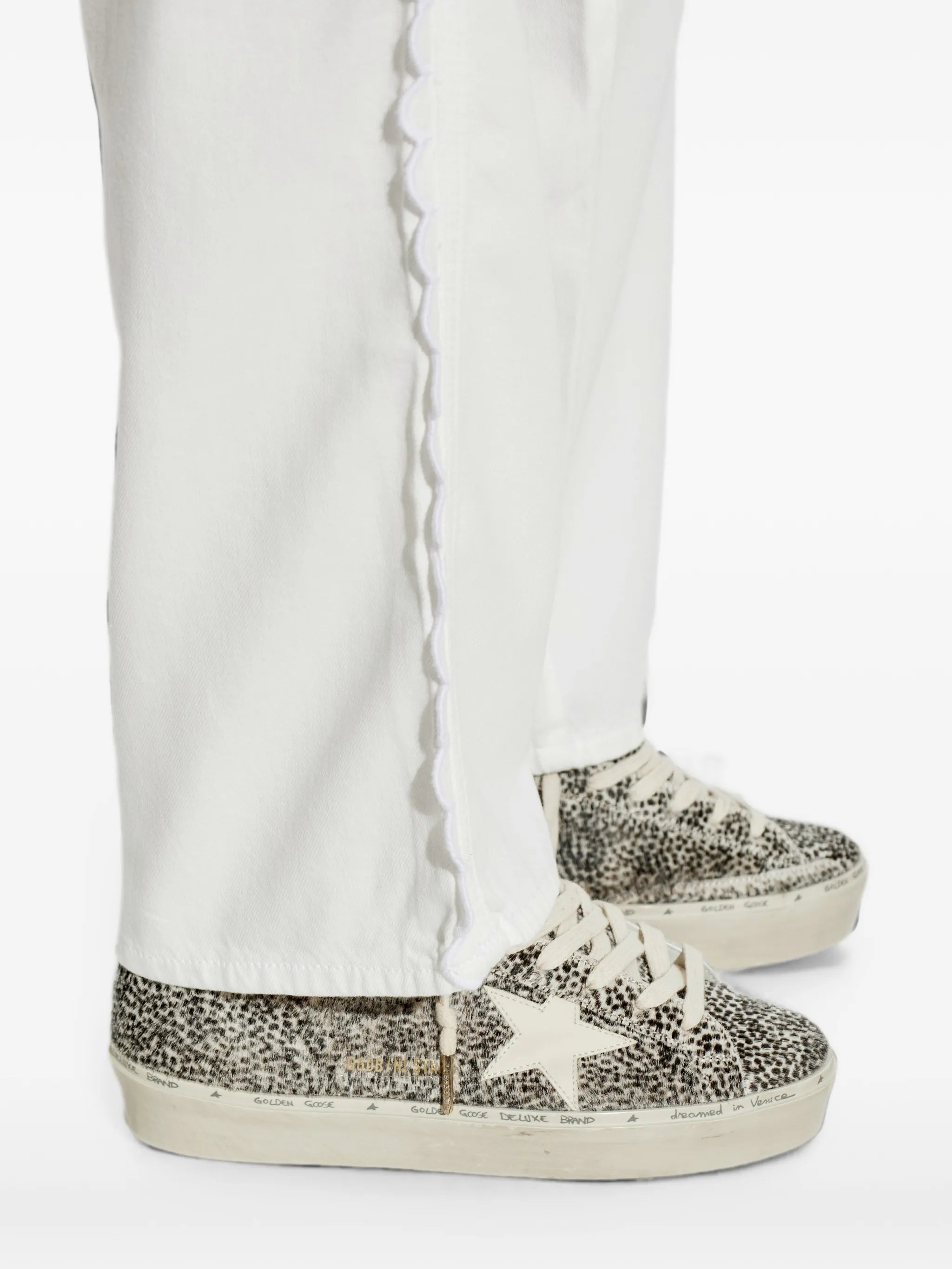 Hi Star in black and white pony skin with white leather star sneakers