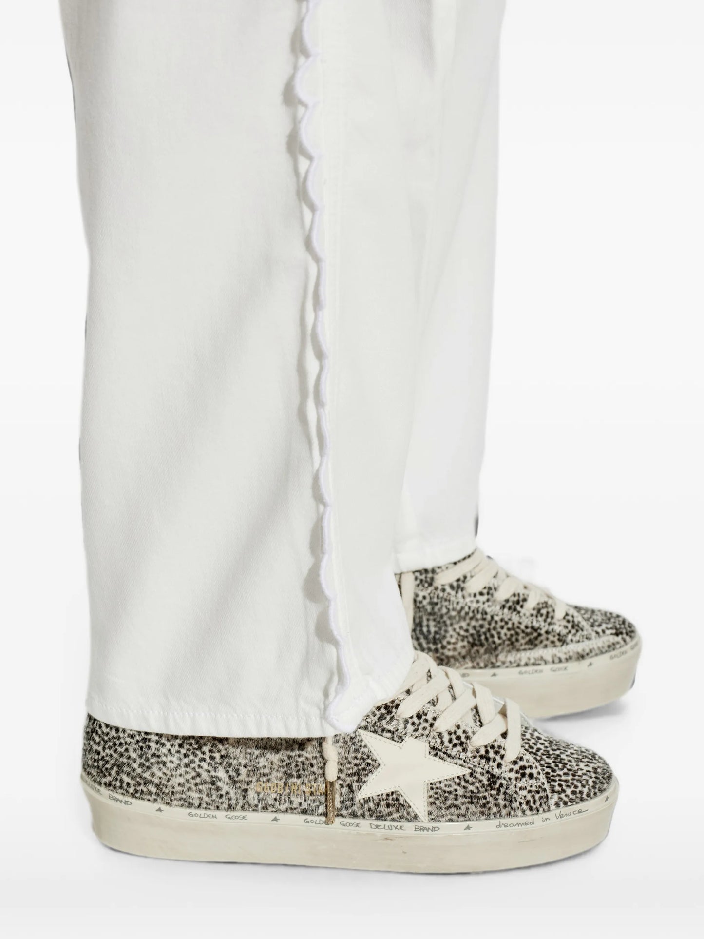 Hi Star in black and white pony skin with white leather star sneakers