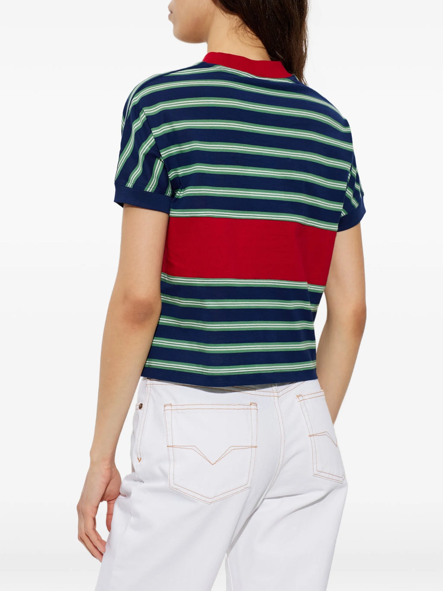 striped logo-embroidered T-shirt
