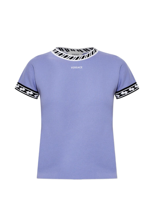 geometric-trim logo-print T-shirt