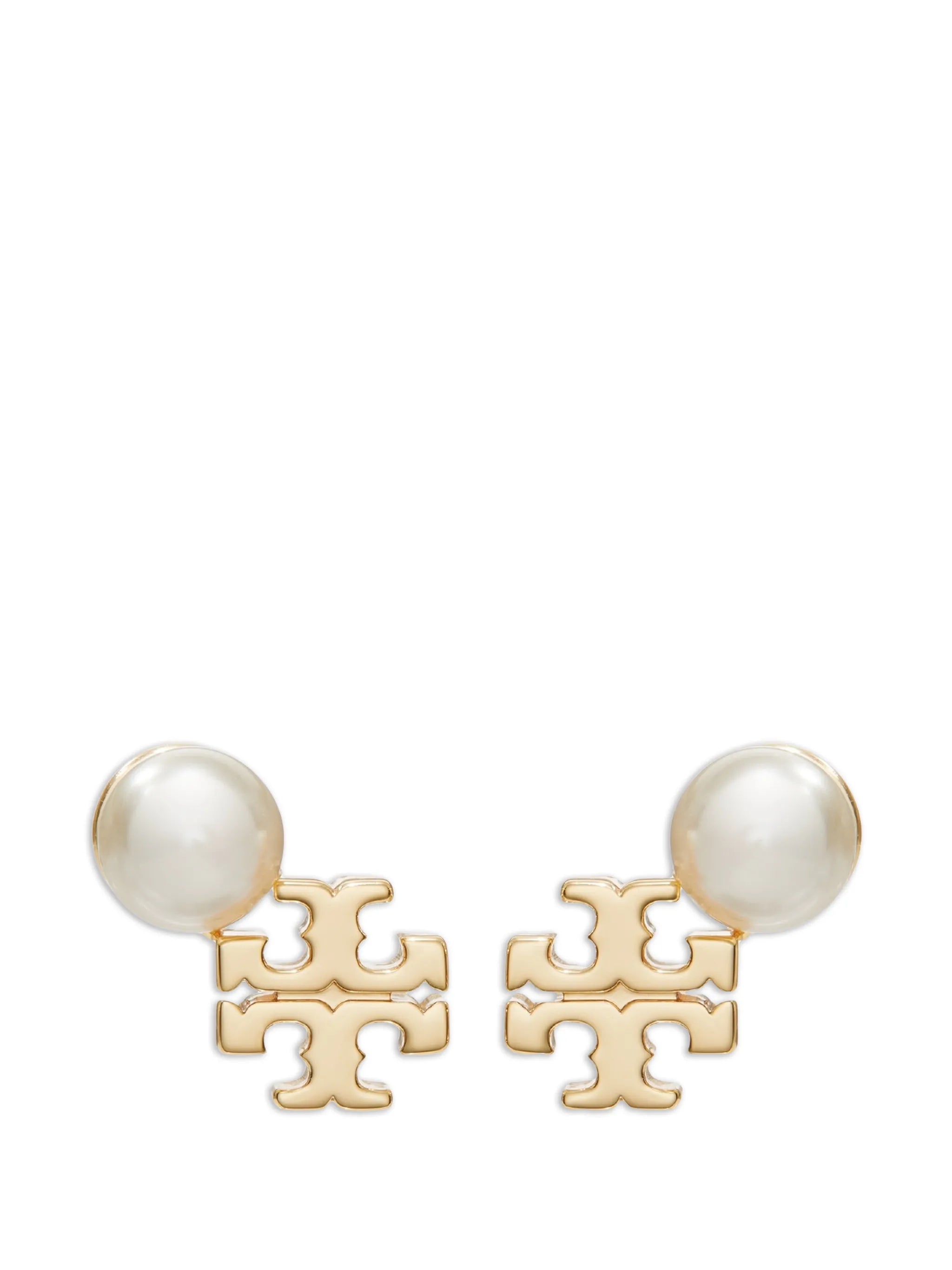 Moondance logo and pearl stud earrings