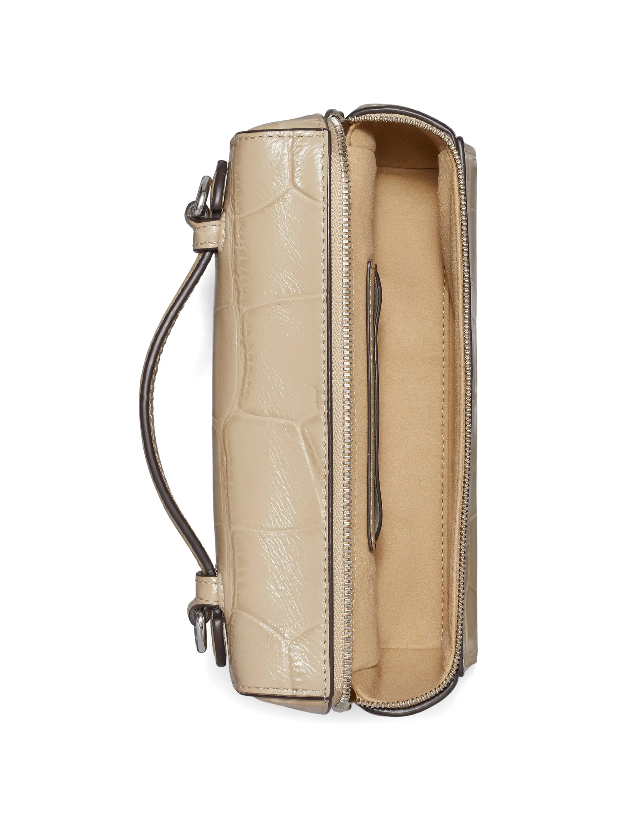 slim Romy croc-embossed top-handle bag