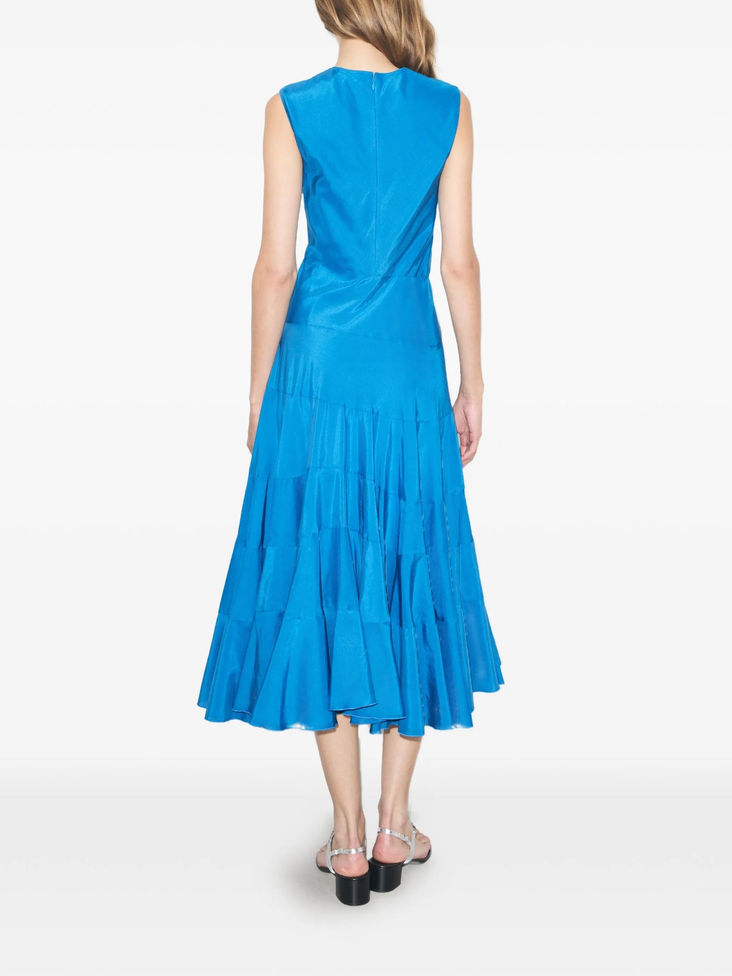 flared cotton silk dress