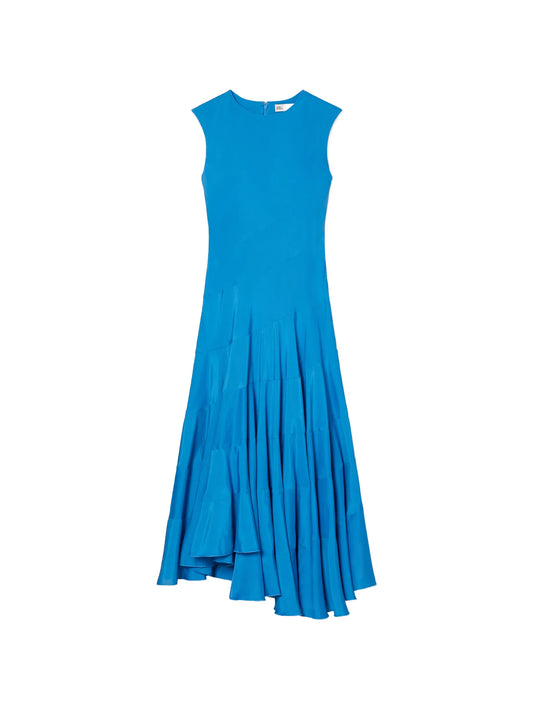 flared cotton silk dress