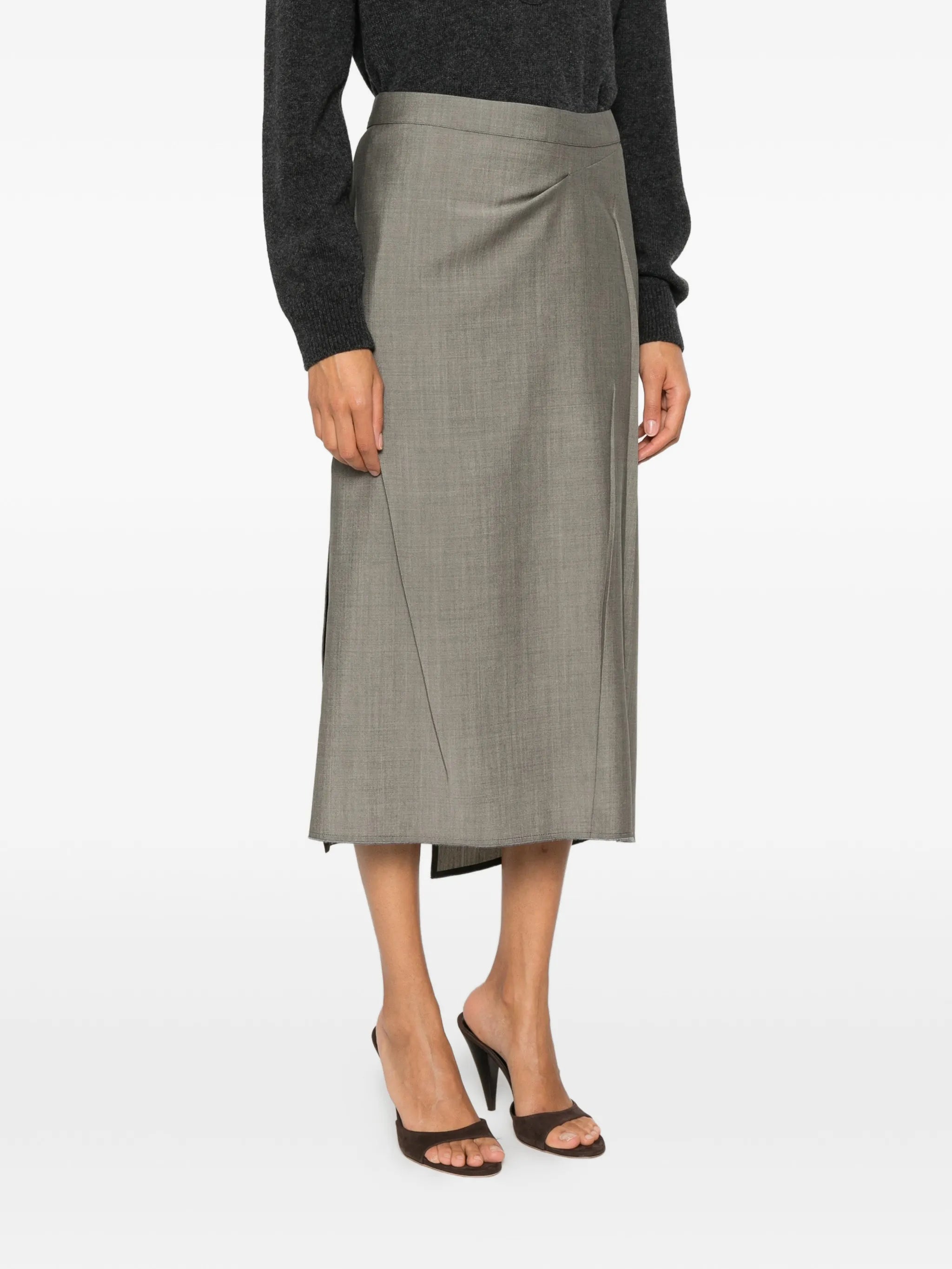 asymmetric-hem midi skirt