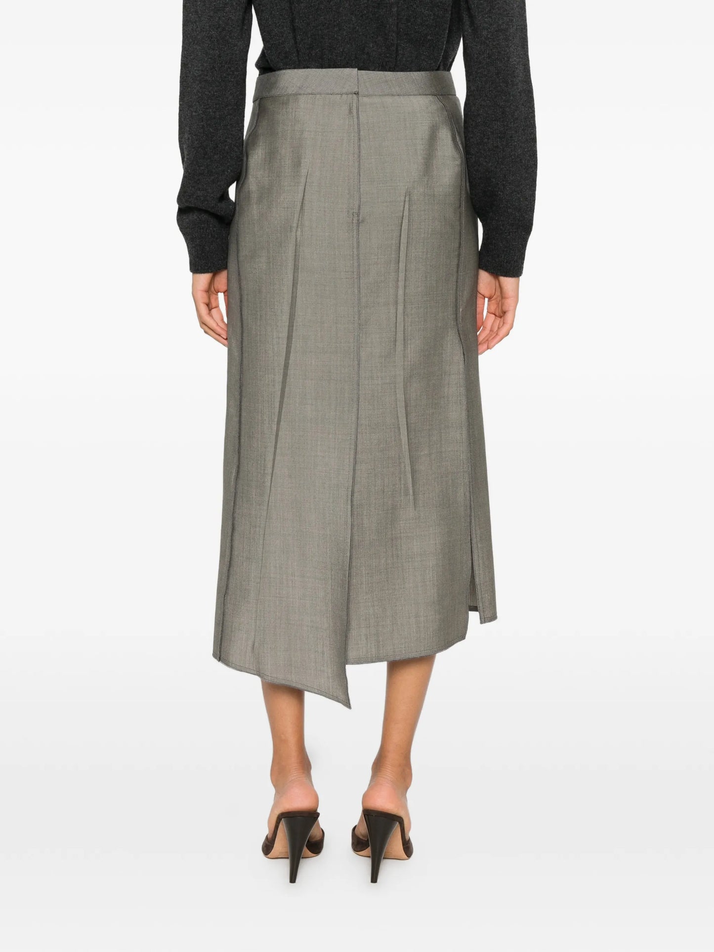 asymmetric-hem midi skirt