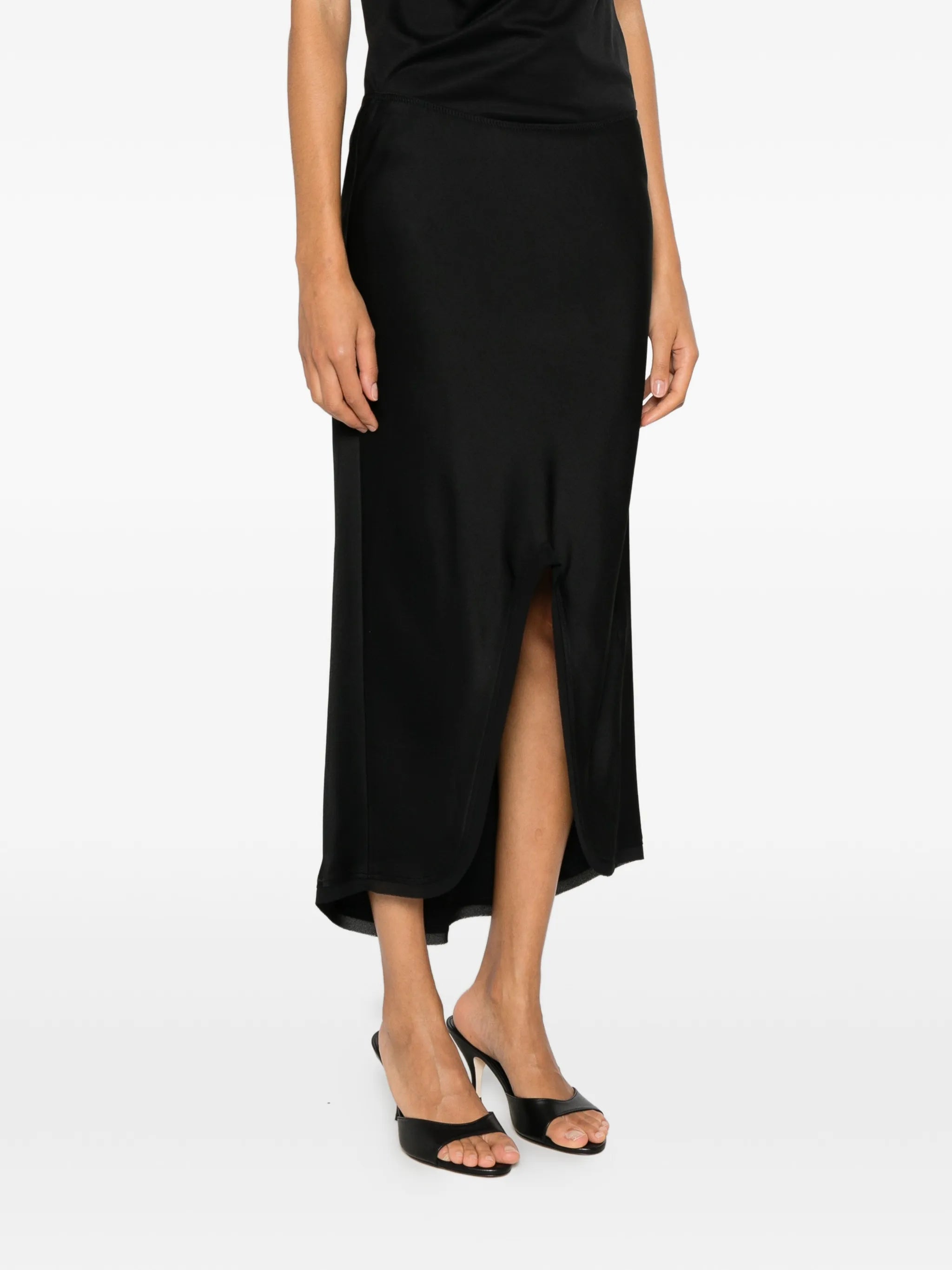 split-detail midi skirt