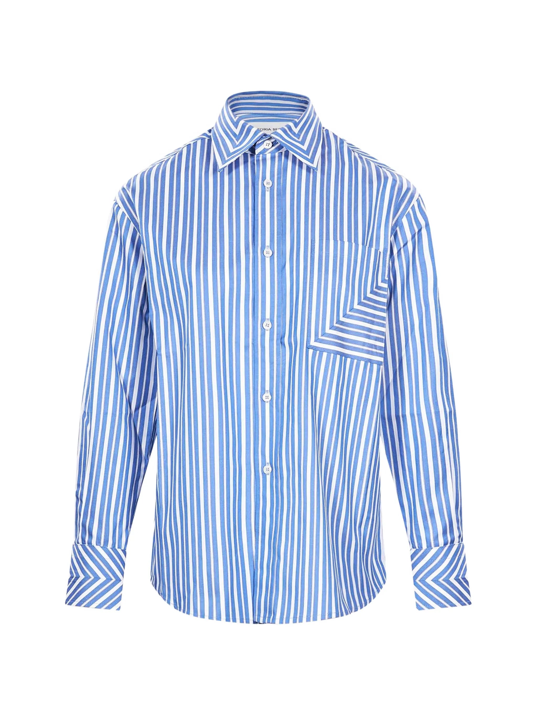 chest-pocket striped shirt