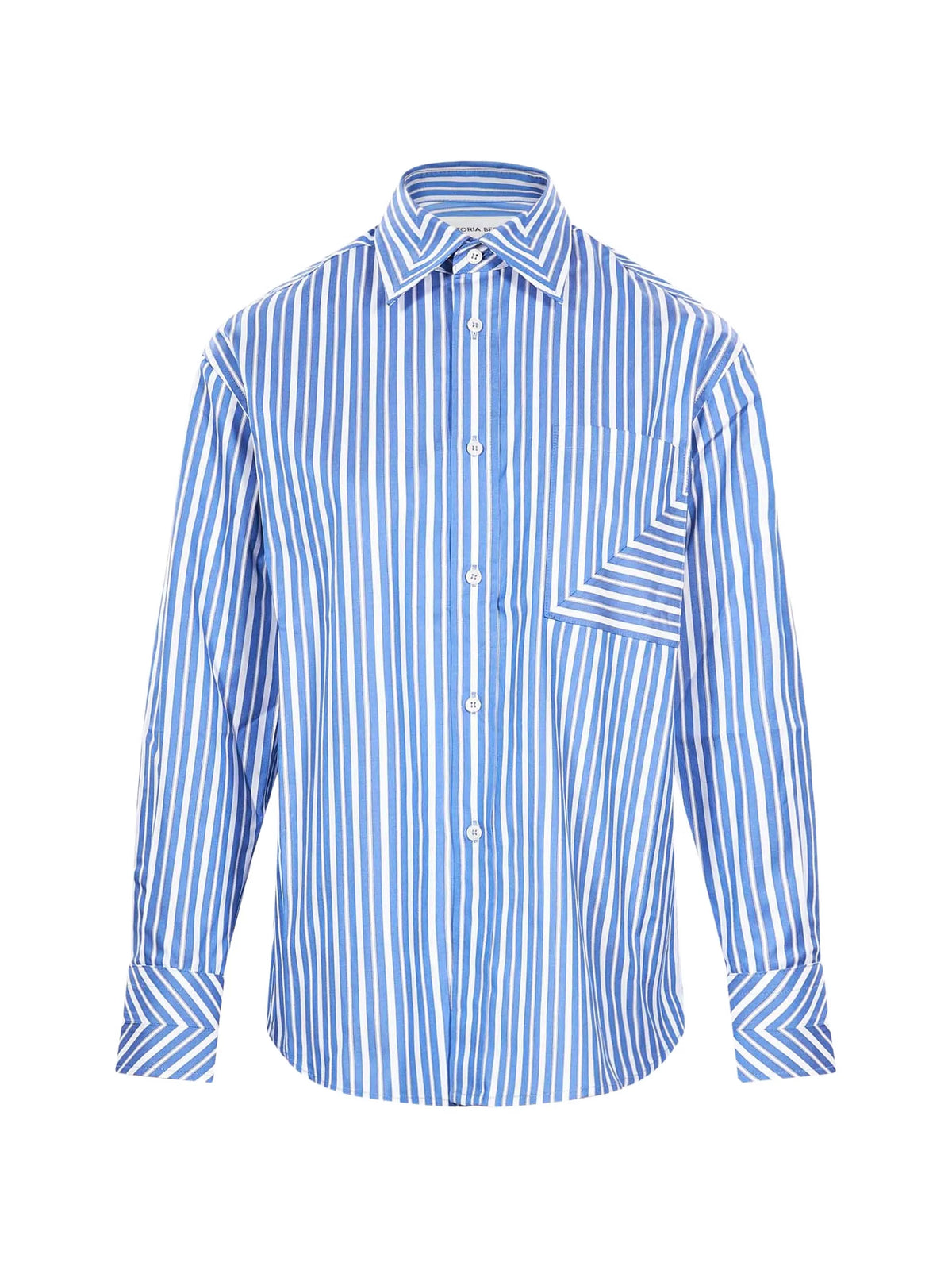 chest-pocket striped shirt
