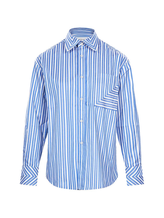 chest-pocket striped shirt