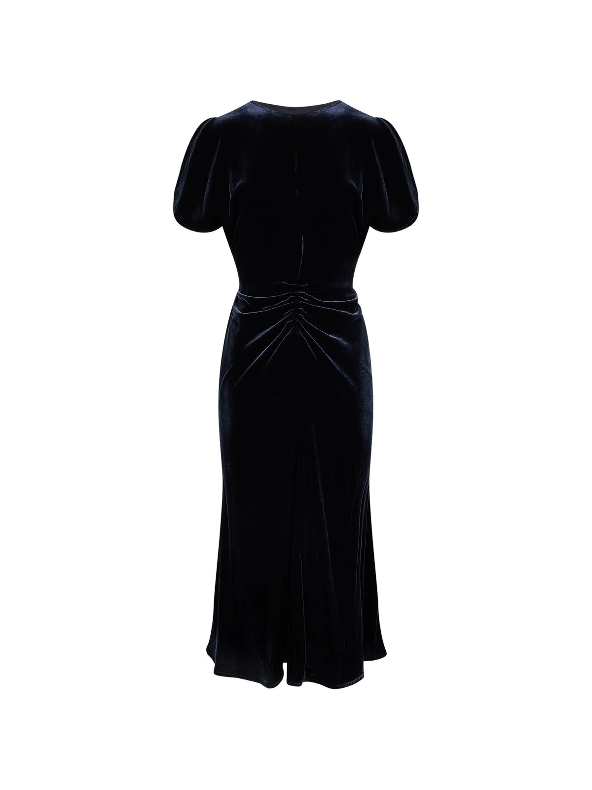 midi Bela gathered puff-sleeve dress